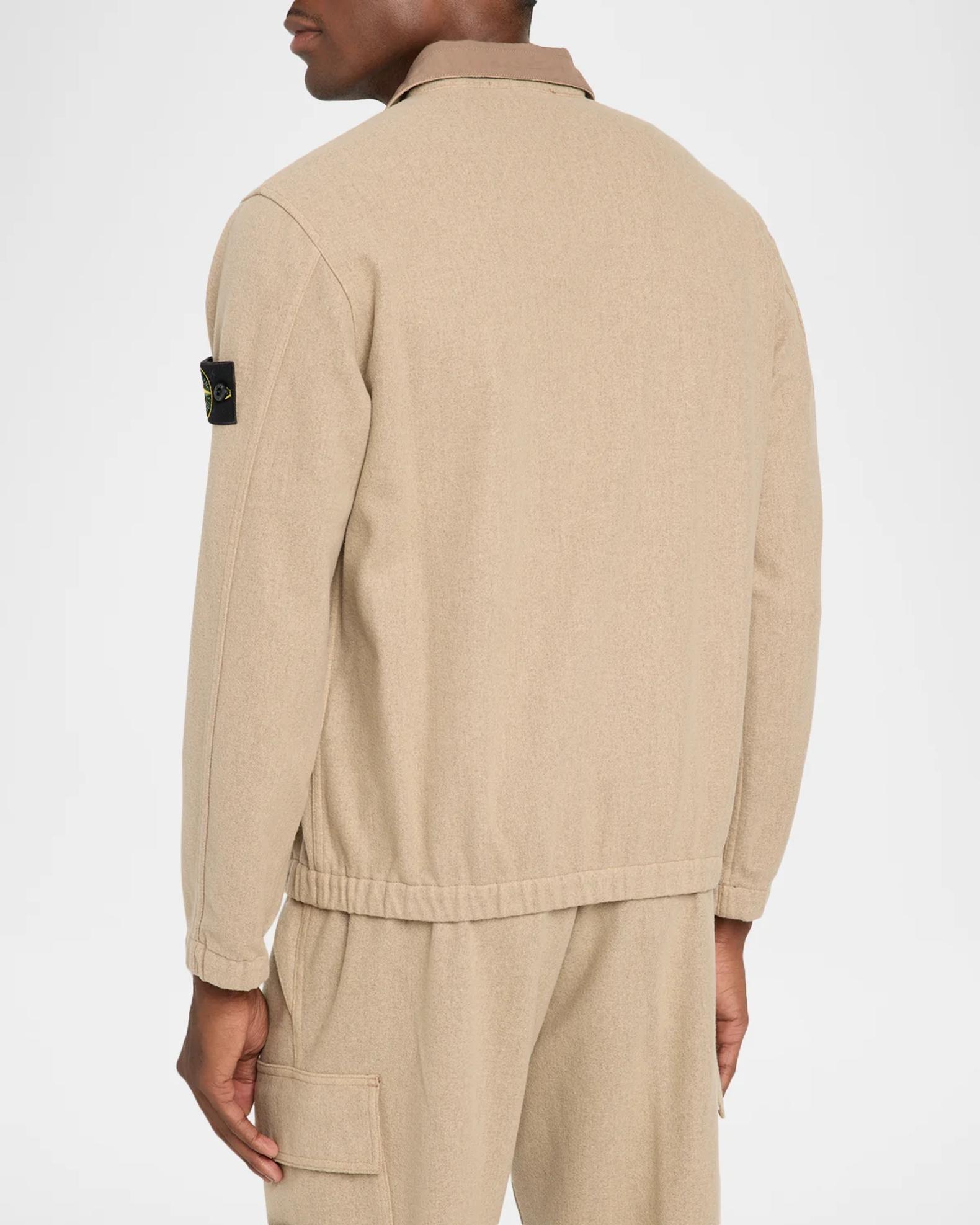 Stone Island Men's Cashmere-Wool Shirt Jacket | Neiman Marcus