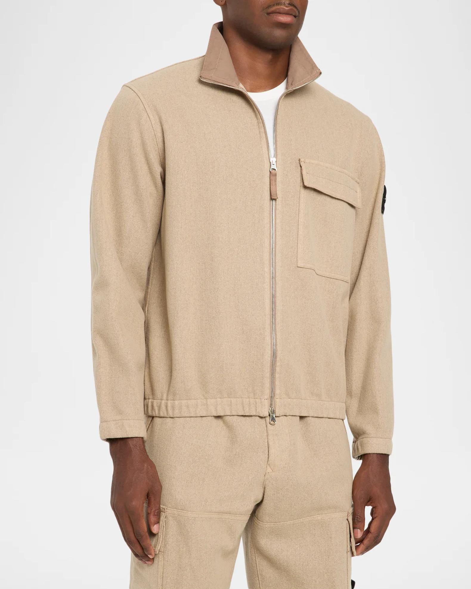 Stone Island Men's Cashmere-Wool Shirt Jacket | Neiman Marcus