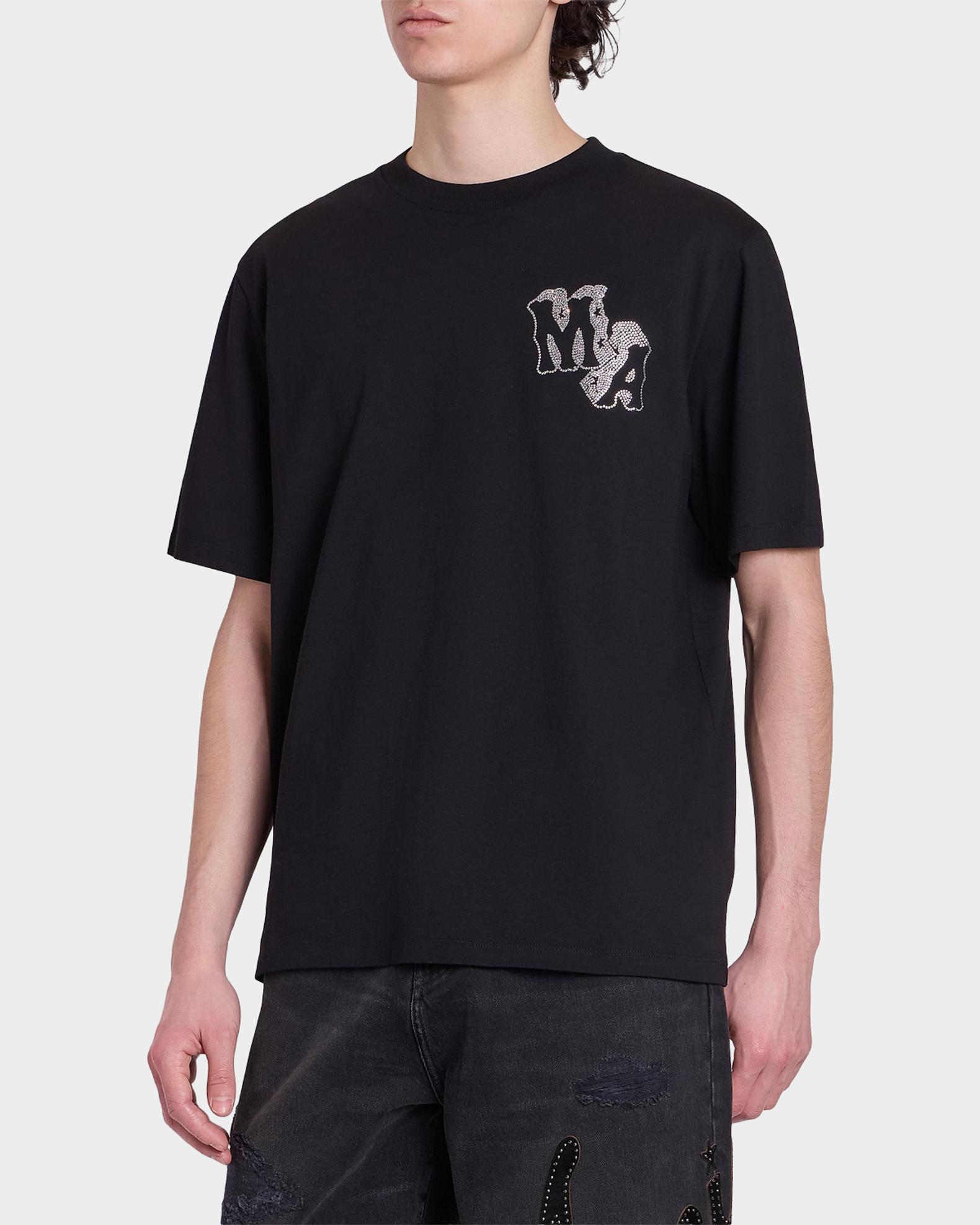AMIRI アミリ Crystal Splash Logo Amiri Men's Crystal-Embellished Logo Cotton T-Shirt | Neiman Marcus