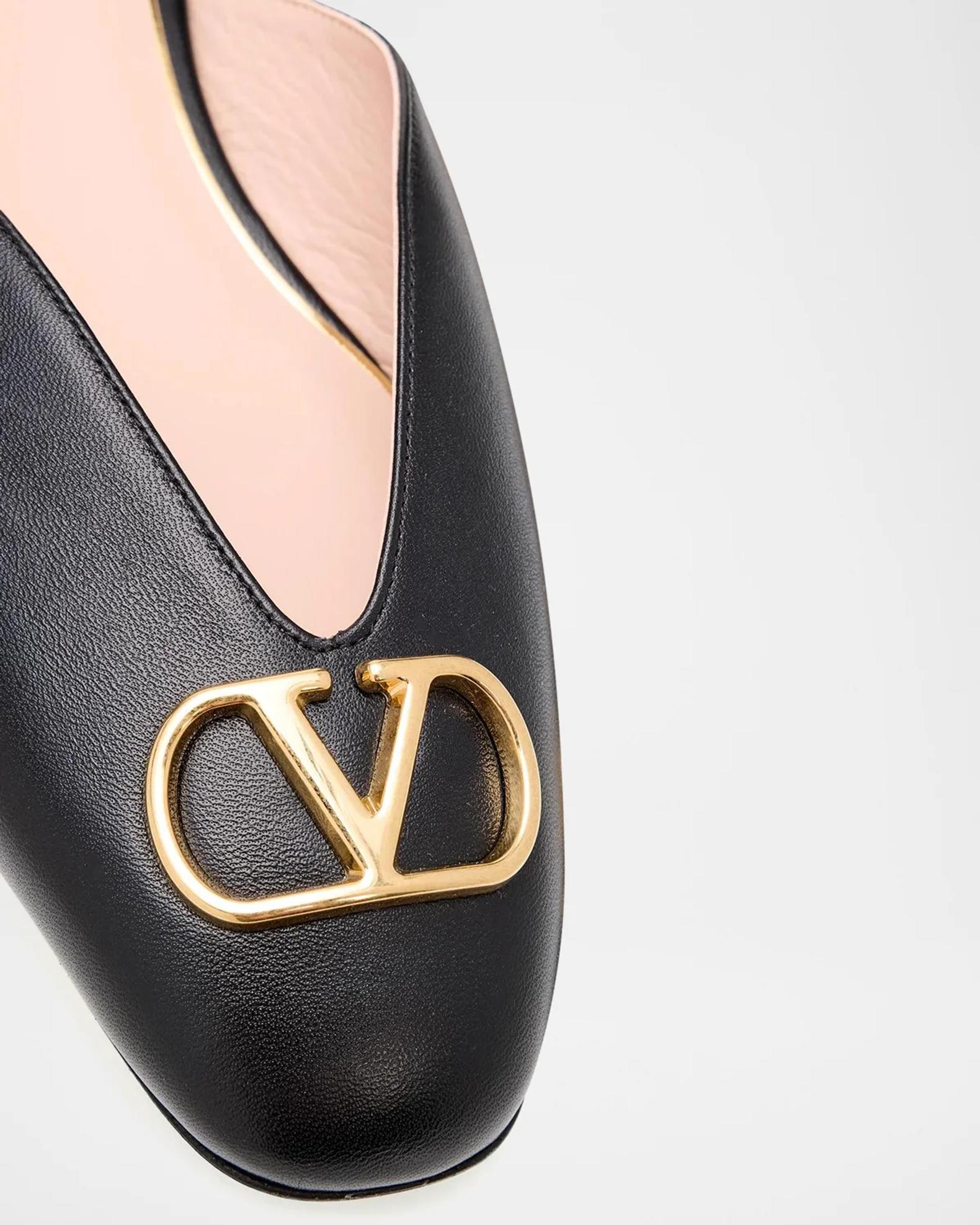 Valentino Garavani VLogo Signature Leather Mules | Neiman Marcus
