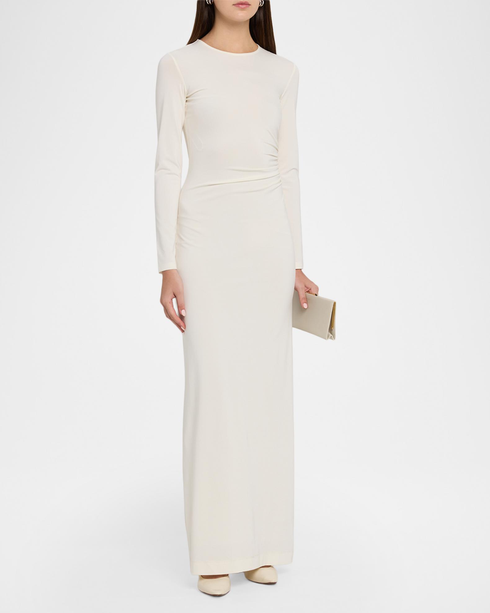 armani evening dresses Emporio Ruched Jersey Column Gown 510 tall Dress Two:xsmall Armani fashion show Florida corset a line midi