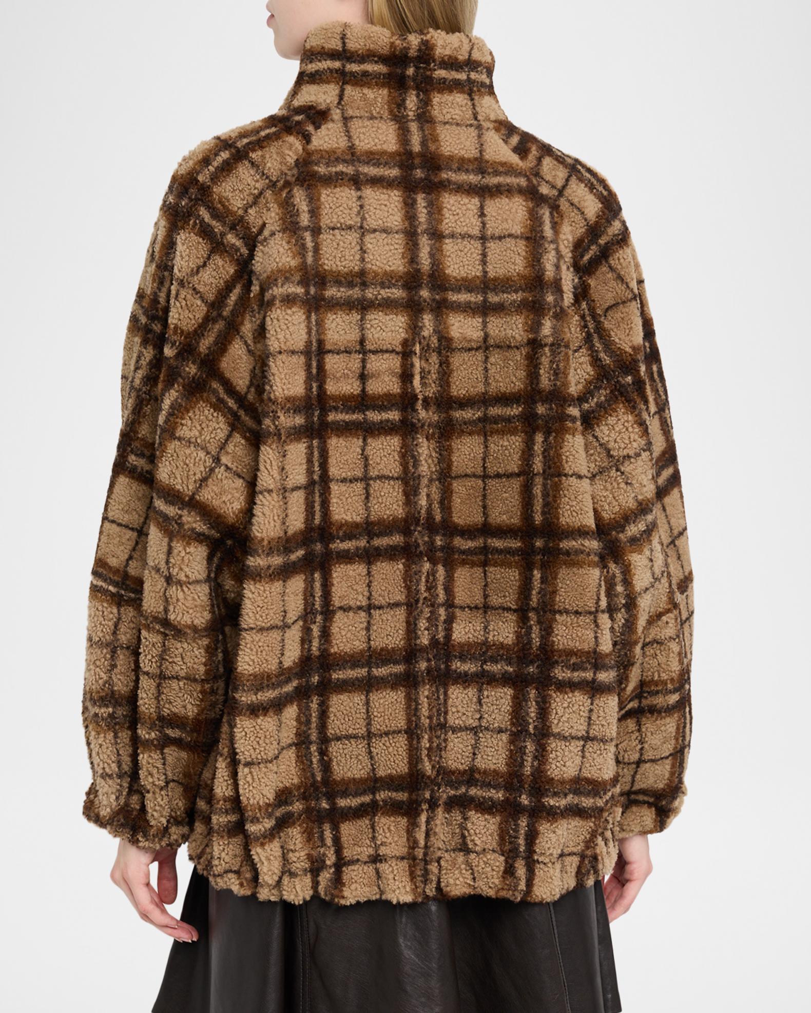 美品⭐︎BRUNELLO CUCINELLI⭐︎アウター Brunello Cucinelli Check Lamb Shearling Zip Jacket | Neiman Marcus