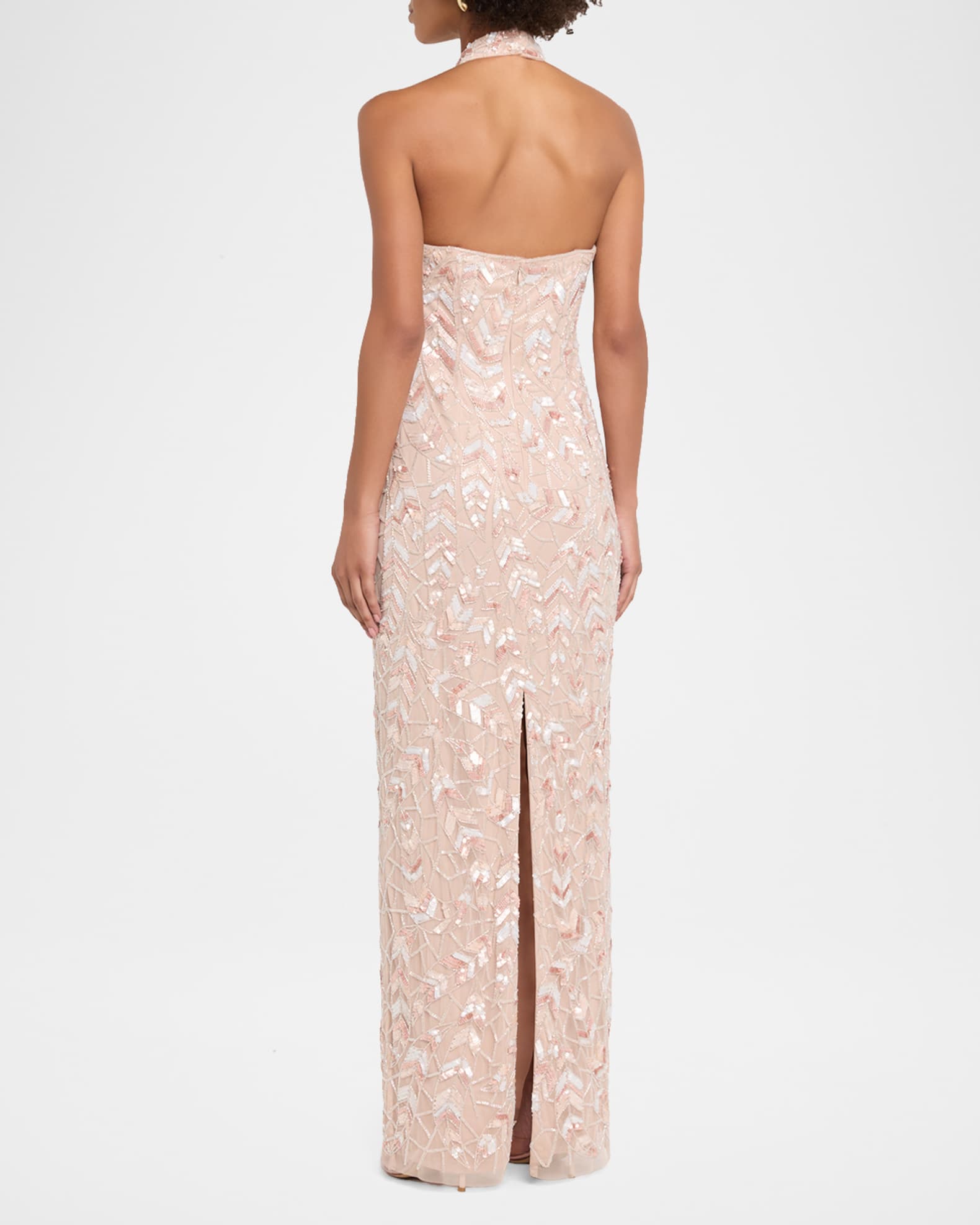 aidan mattox halter long dress Aidan Mattox 054470480 Halter-Style Long Evening Sheath Dress RUBY / 14
