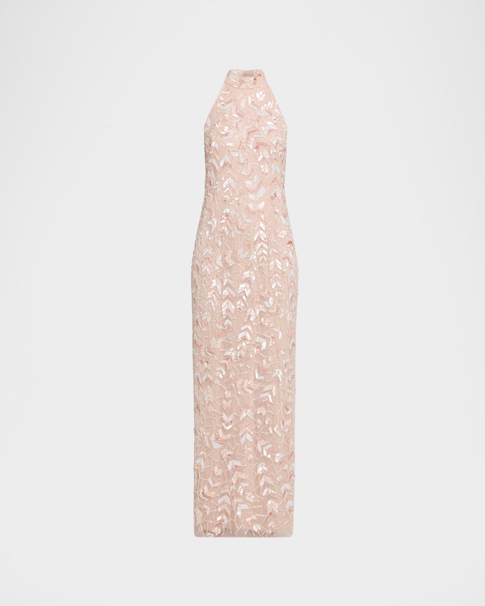 Aidan Mattox Beaded Halter Column Gown | Neiman Marcus