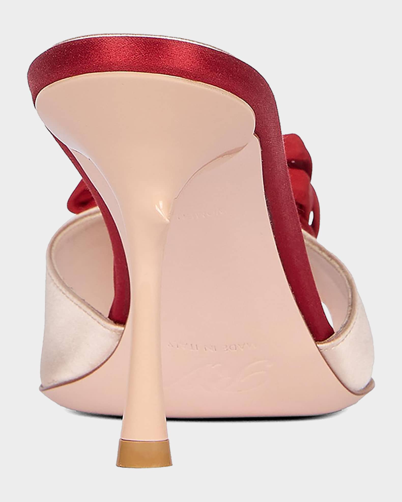 ⚠️セール⚠️新品未使用Roger Vivier 赤 フラットシューズ Roger Vivier Epine Rose Vivier 85mm Satin Mule Sandals | Neiman Marcus