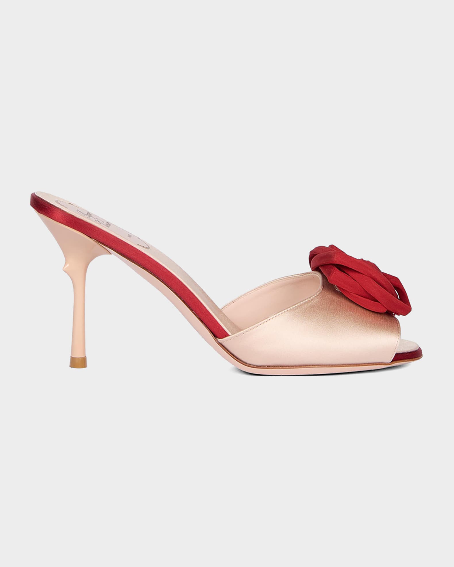 ⚠️セール⚠️新品未使用Roger Vivier 赤 フラットシューズ Roger Vivier Epine Rose Vivier 85mm Satin Mule Sandals | Neiman Marcus