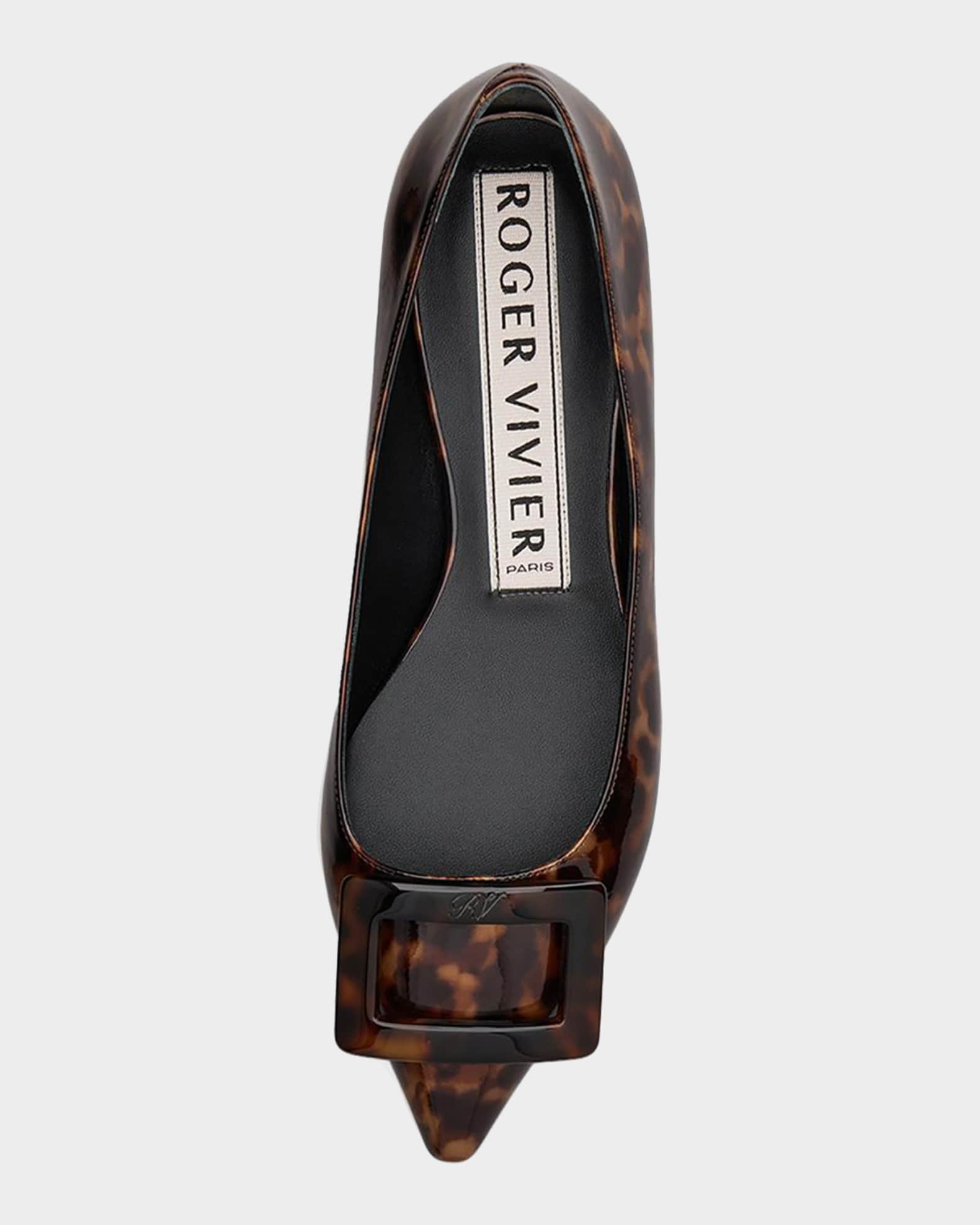 Roger Vivier Gommettine Turtle Printed Leather Ballerina Flats