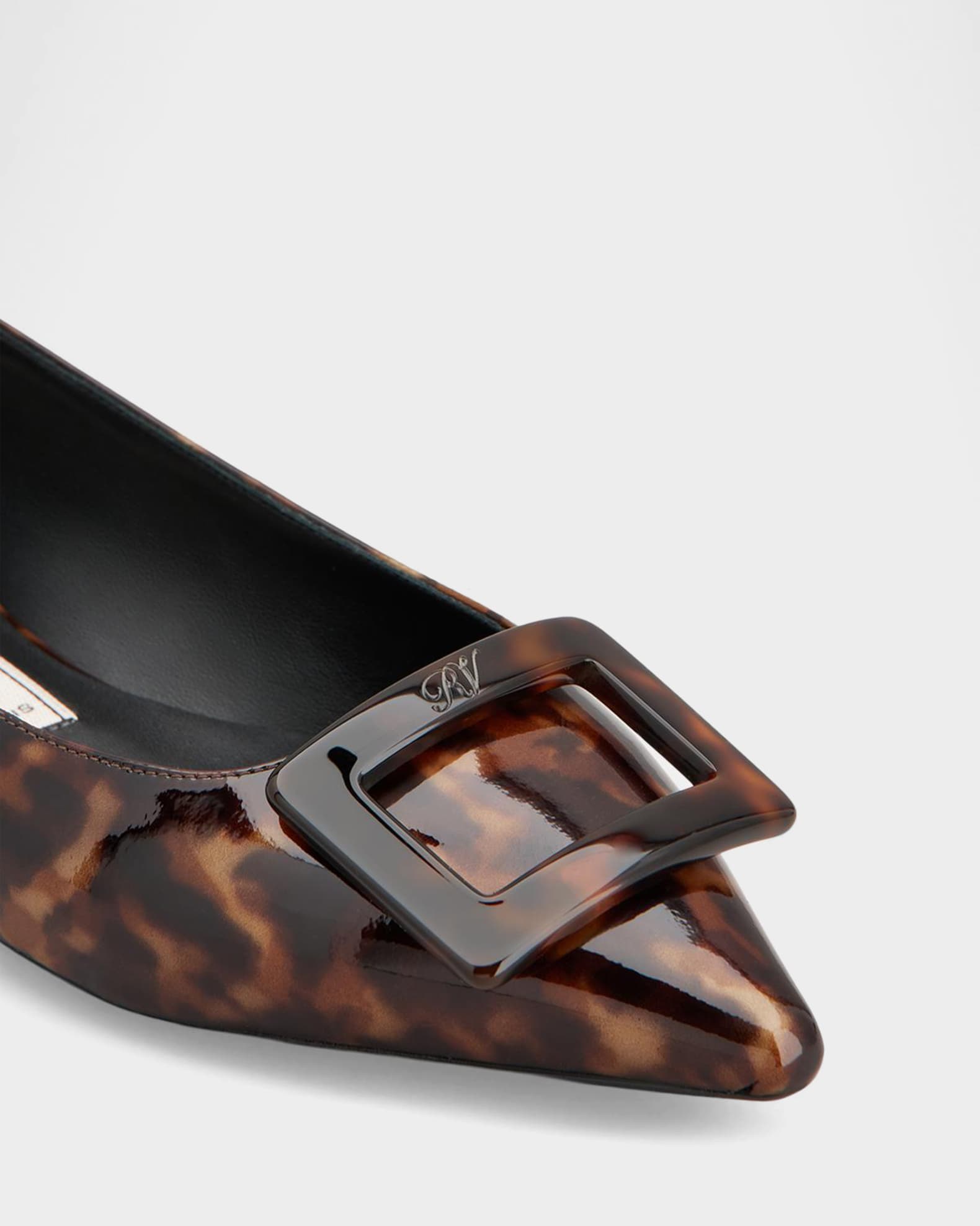 Roger Vivier Gommettine Turtle Printed Leather Ballerina Flats