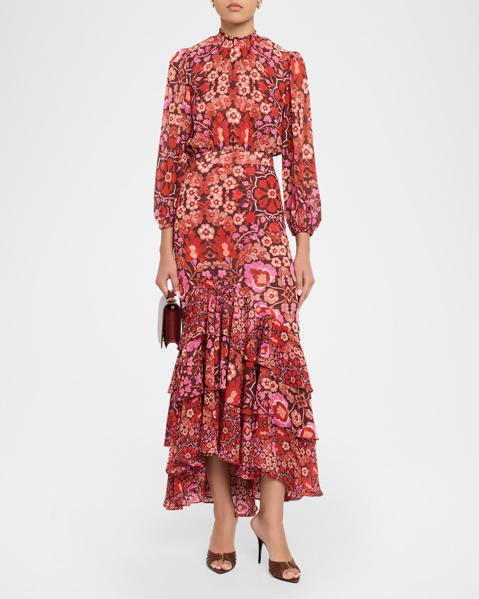 MISA Los Angeles Audrey Floral Mock-Neck Maxi Dress | Neiman Marcus