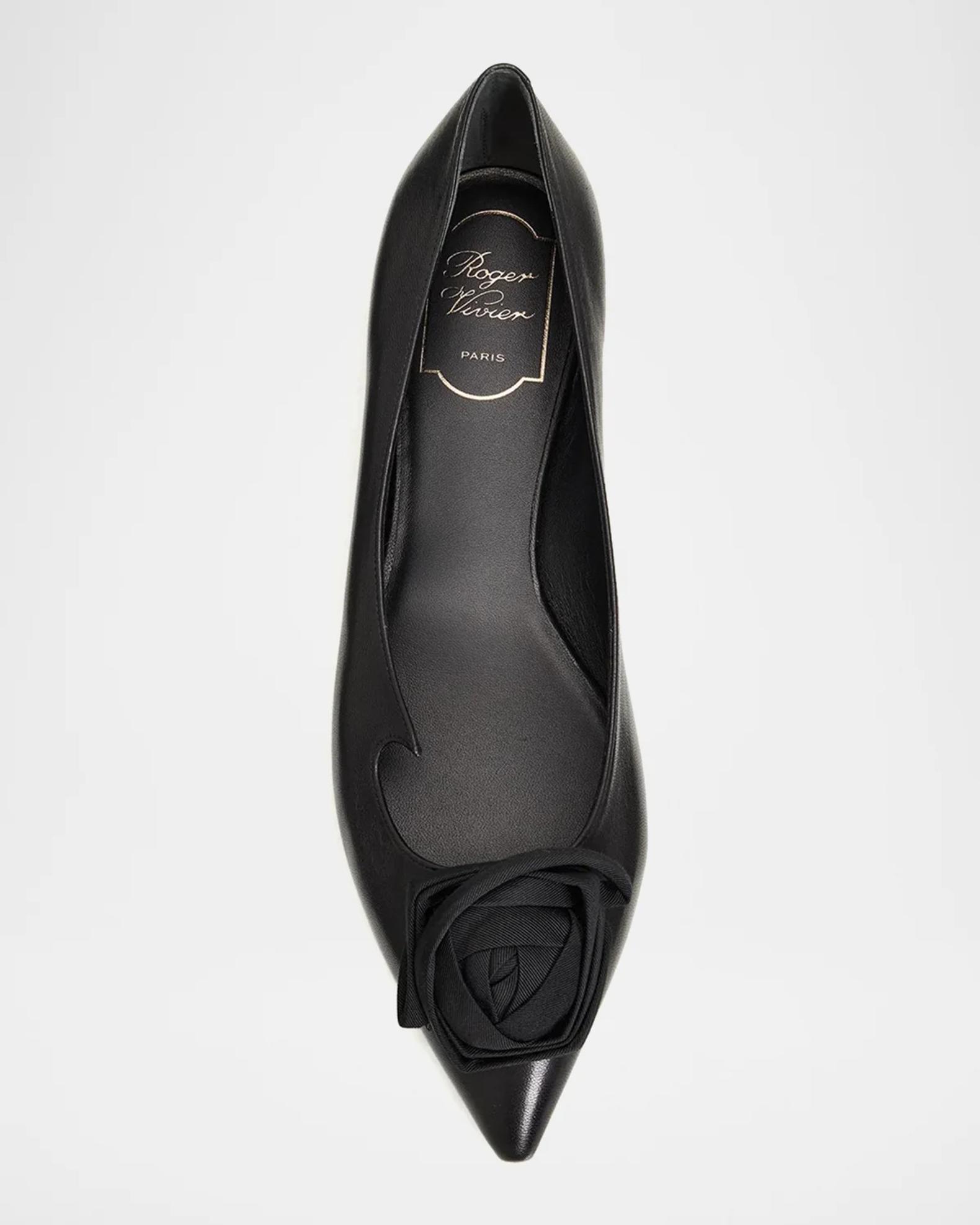 Roger Vivier I Love Vivier Rose Leather Ballerina Flats | Neiman