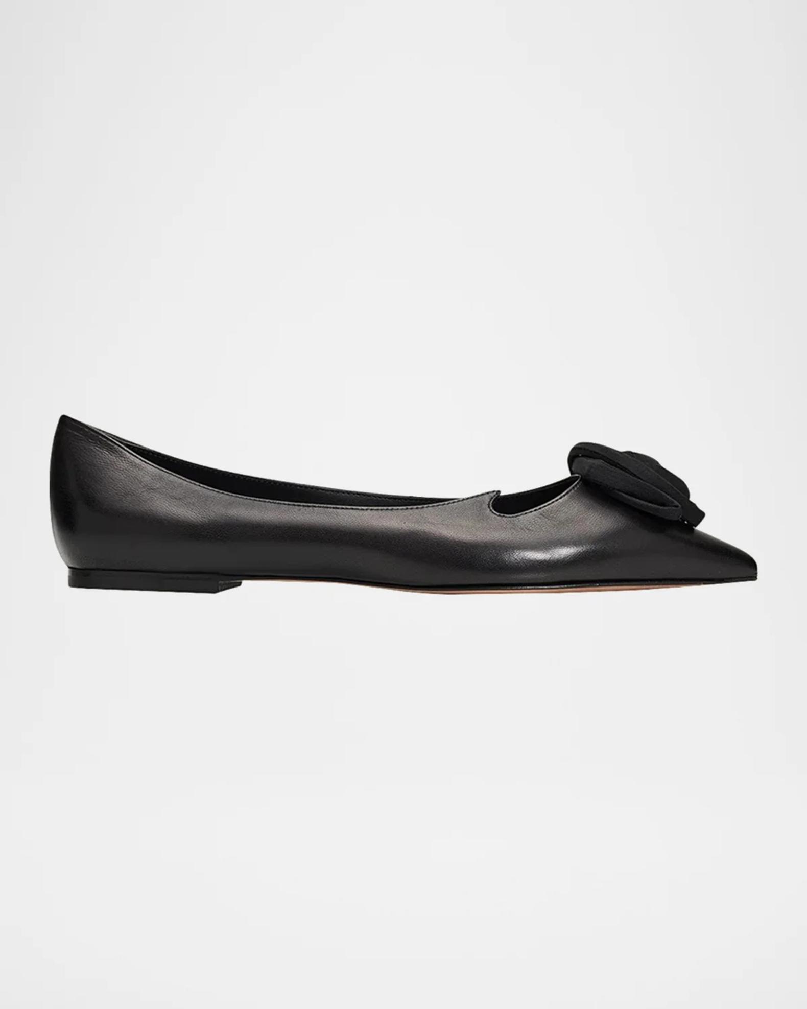 Roger Vivier I Love Vivier Rose Leather Ballerina Flats | Neiman