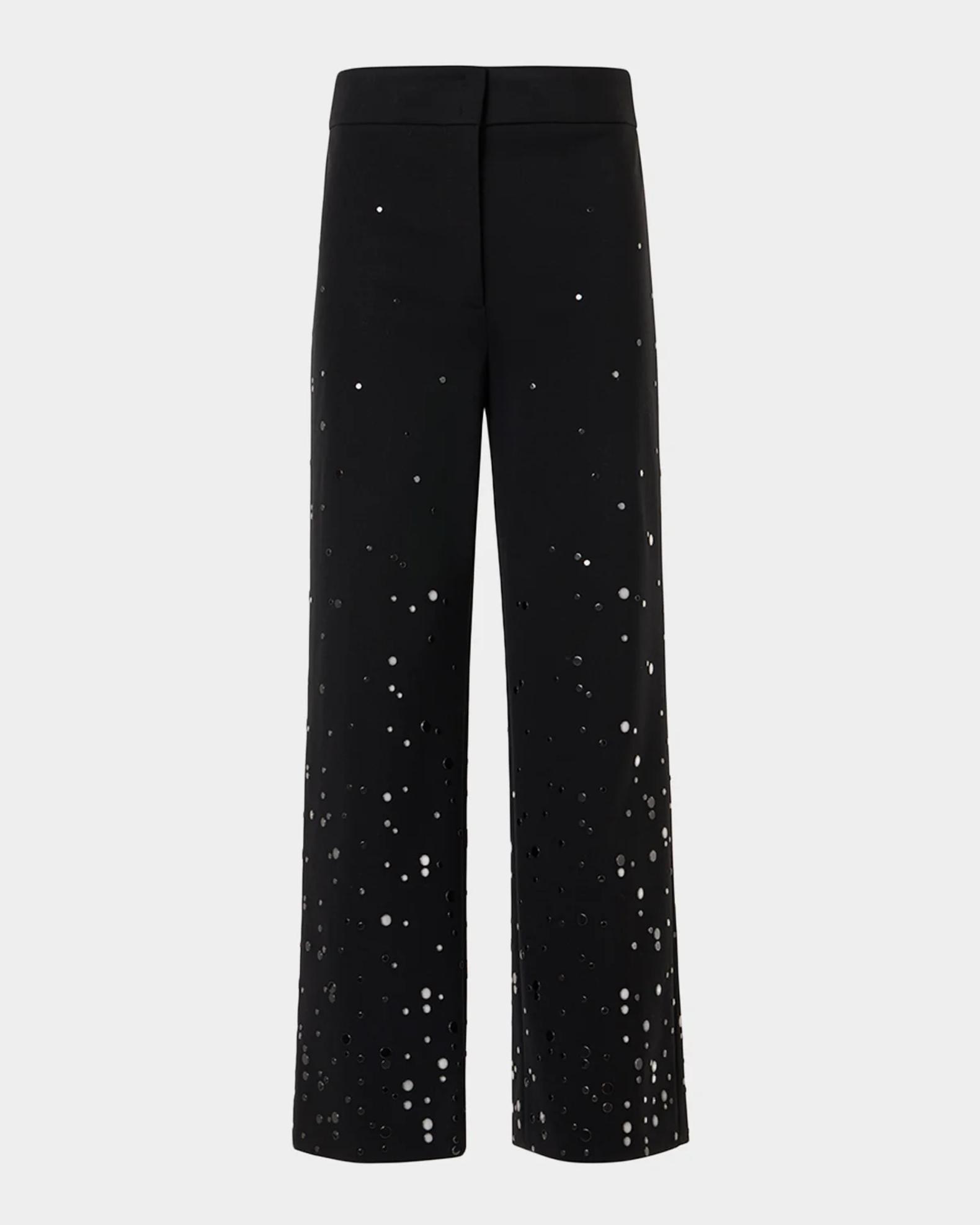 Akris punto Chieko Embellished Straight-Leg Ankle Pants | Neiman Marcus