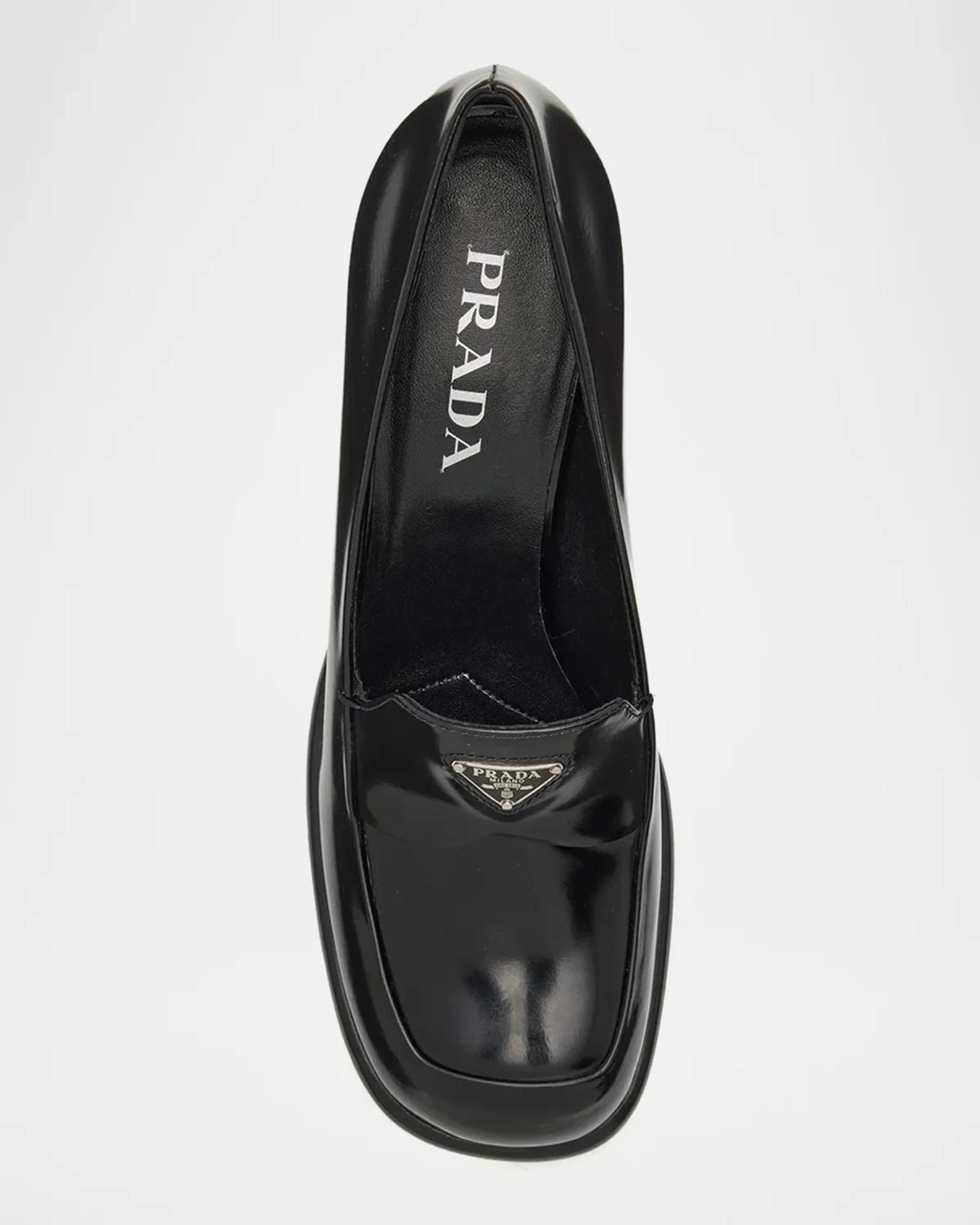 Prada 65mm Mocassini Leather Loafer Pumps | Neiman Marcus