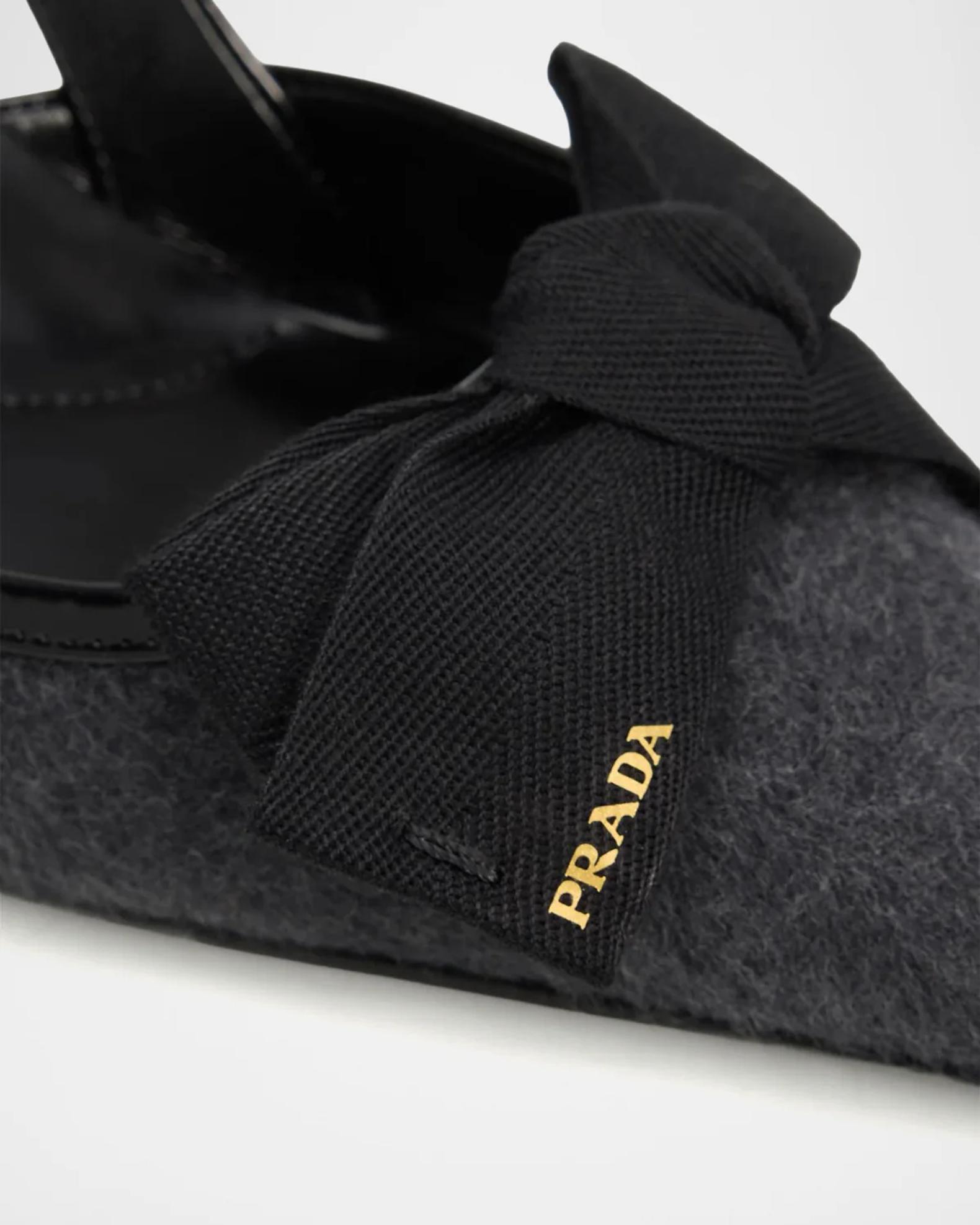 Prada 75mm Cashmere Ribbon Slingback Pumps | Neiman Marcus