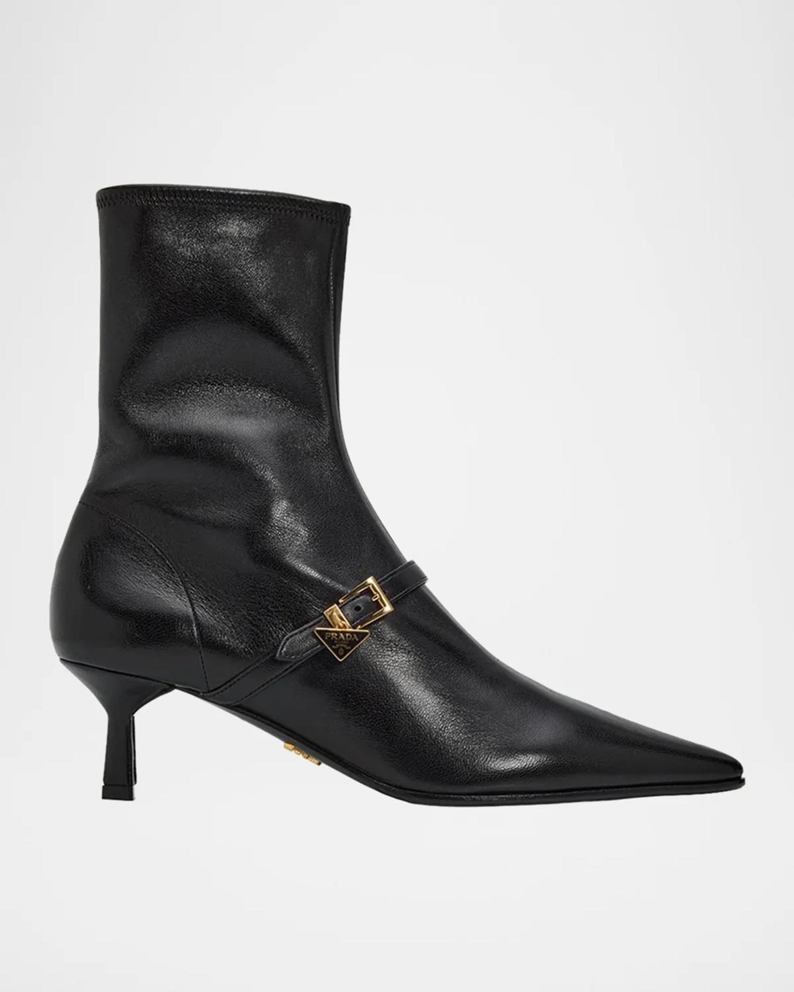 Prada 55mm Stivaletti Leather Ankle Booties | Neiman Marcus