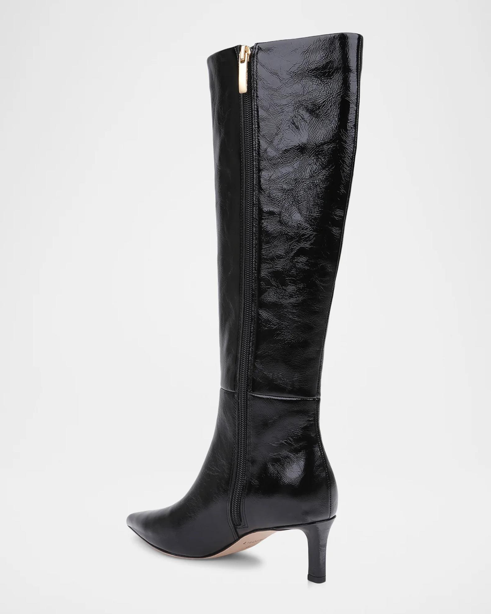 L'AGENCE 55mm Baxter II Patent Leather Knee-High Boots | Neiman Marcus