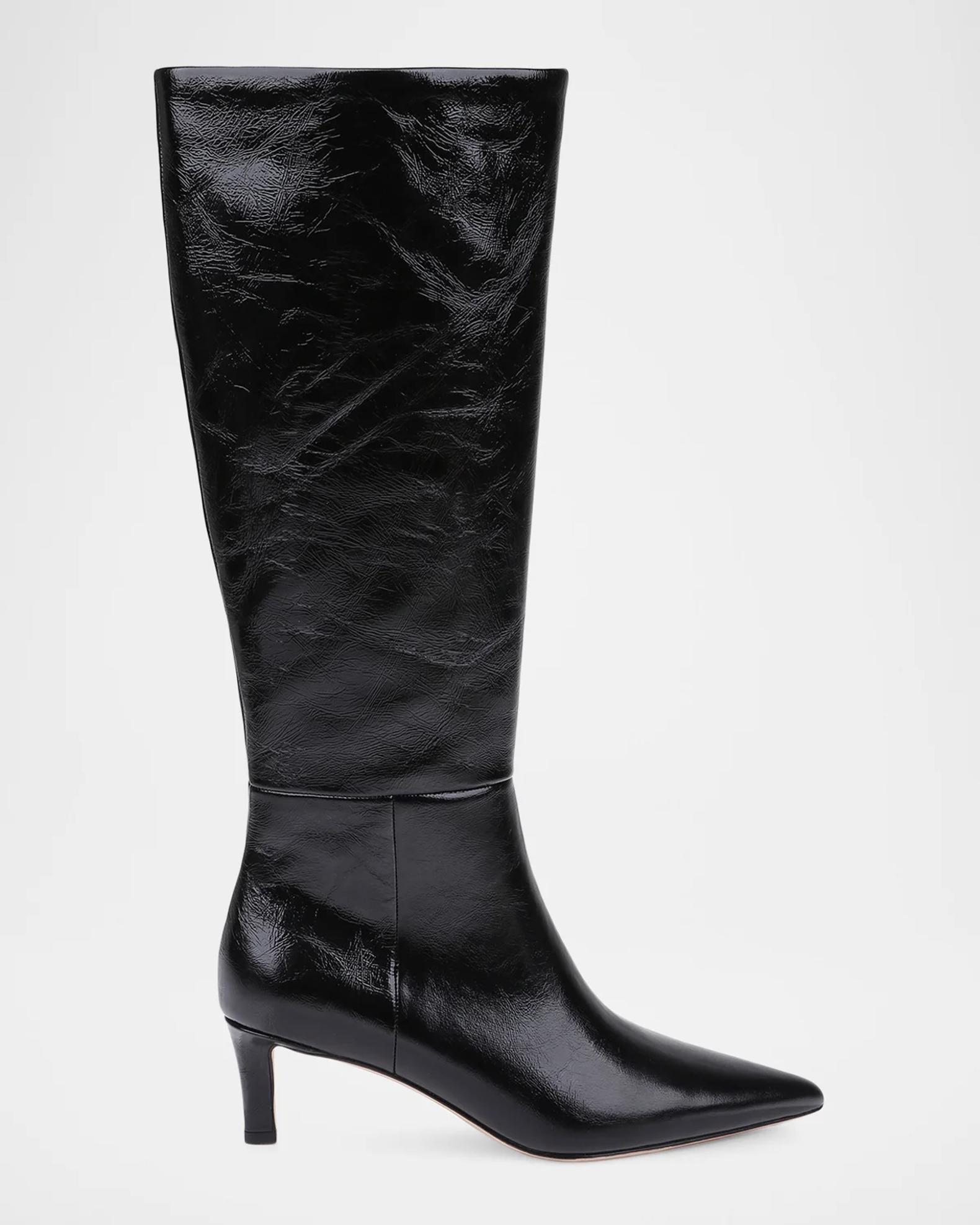 L'AGENCE 55mm Baxter II Patent Leather Knee-High Boots | Neiman Marcus