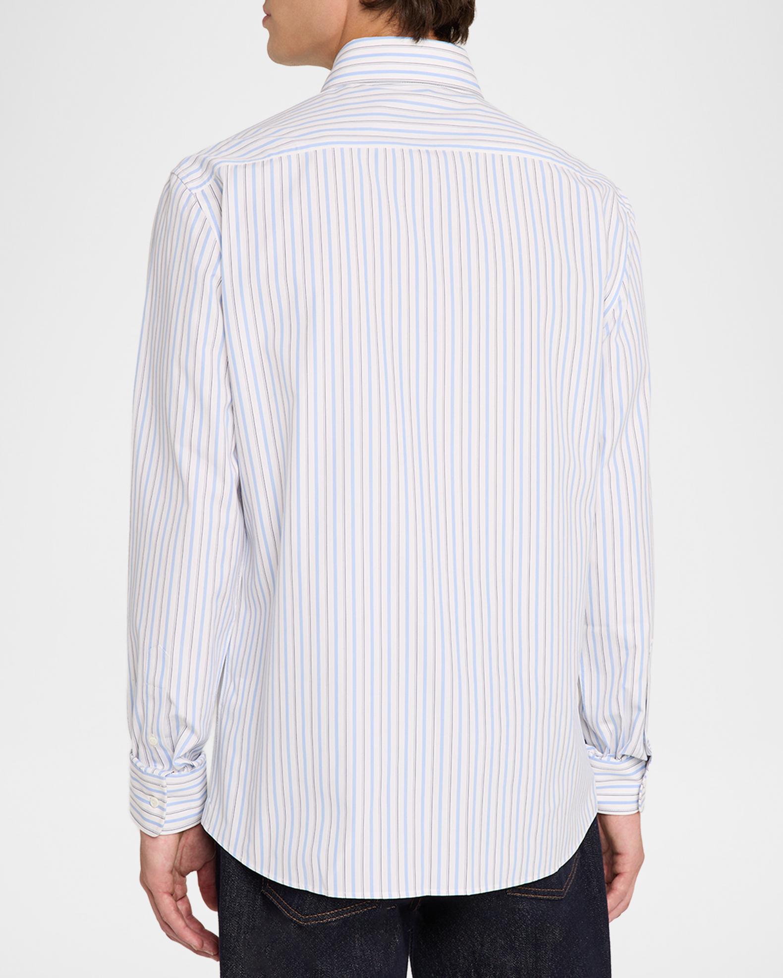 Brunello Cucinelli Men's Cotton Variegated Stripe Button-Down