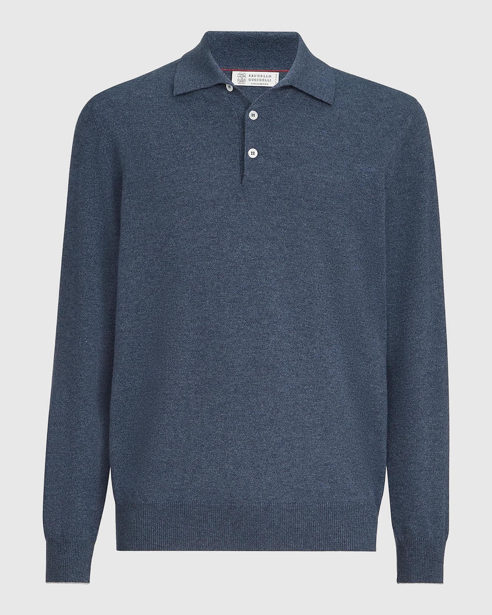 Brunello Cucinelli Men's Cashmere Knit Long-Sleeve Polo Shirt