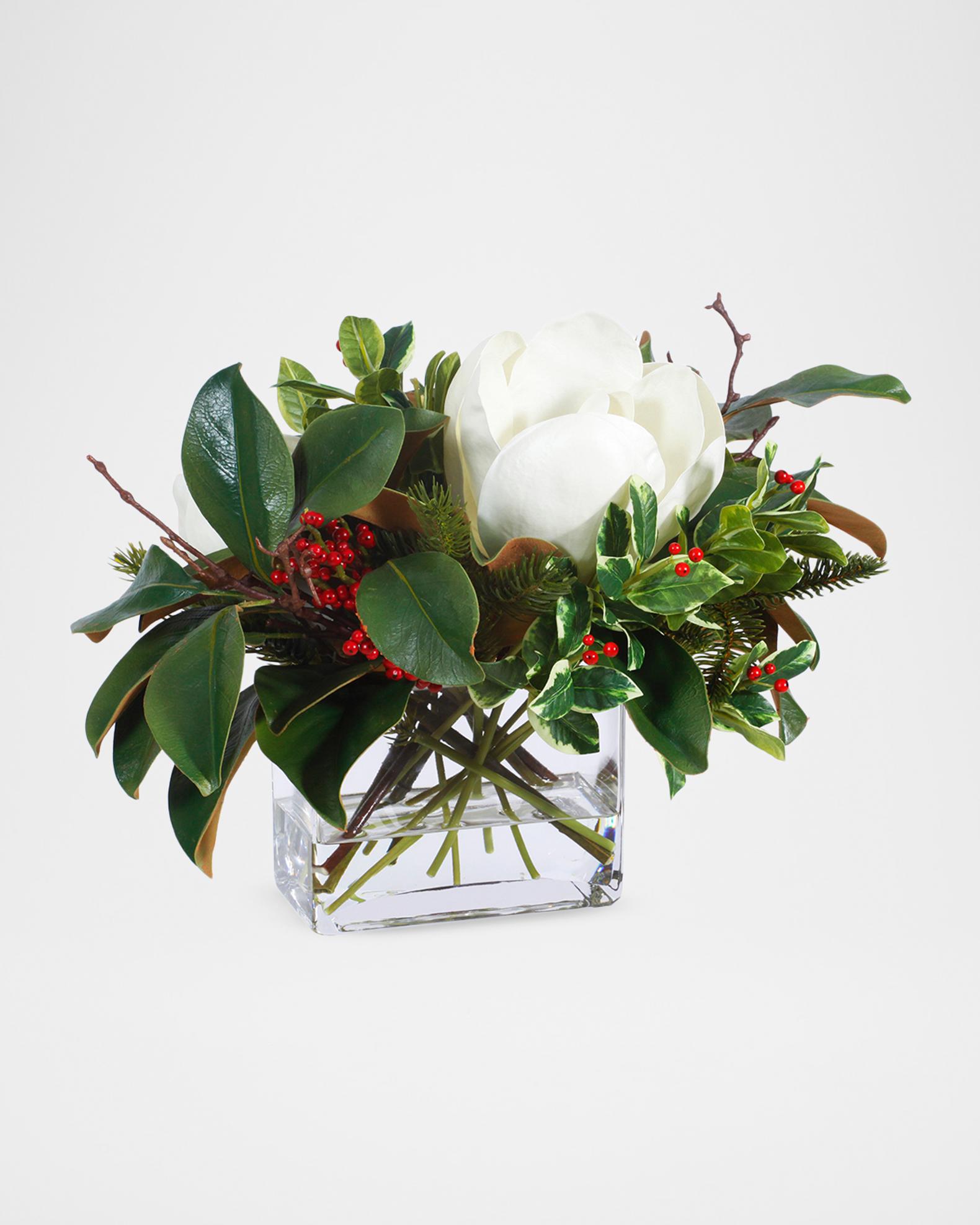 Winward Home Permanent Botanicals Magnolia & Berries Floral Arrangement ...