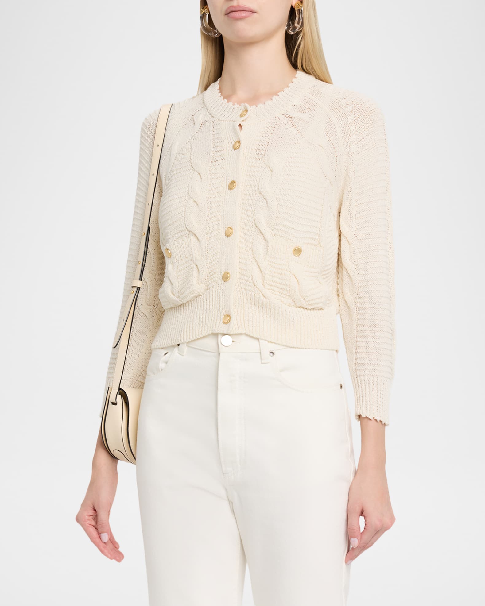 L'Agence Darcy Cable-Knit Cardigan | Neiman Marcus
