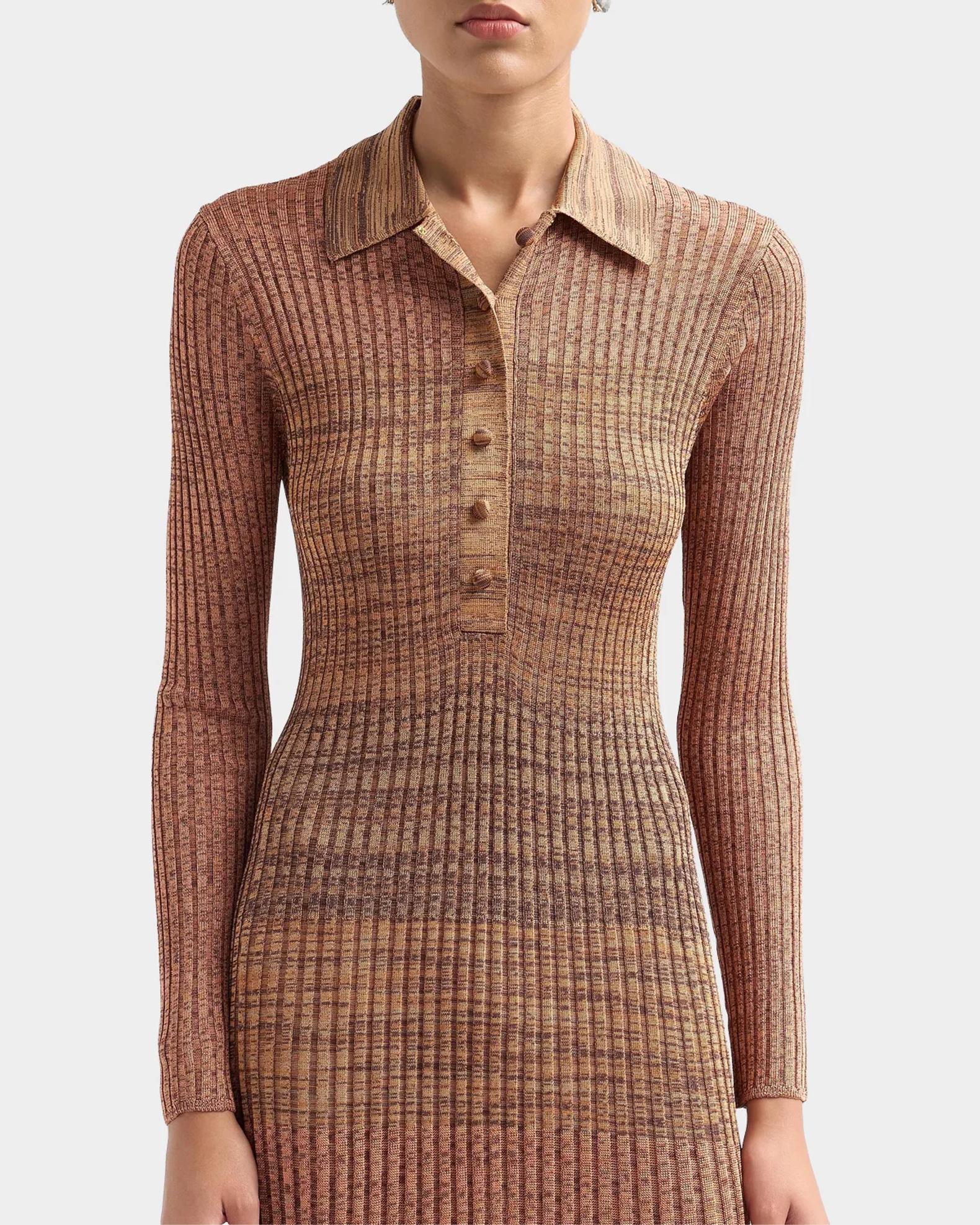 knit polo midi dress Zimmermann Mouline Rib-Knit Linen dresses