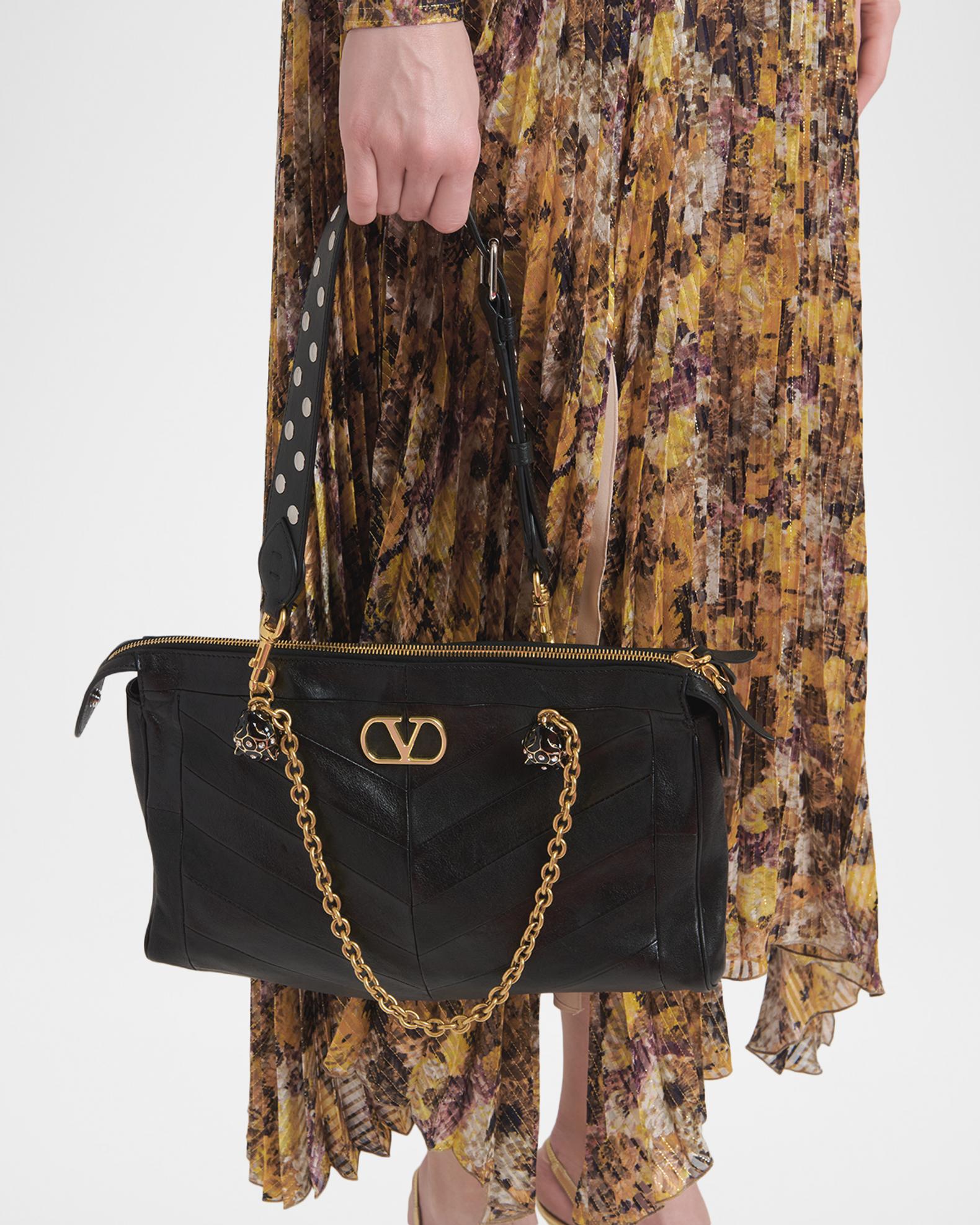 Valentino Garavani Panthea Medium Patchwork Leather Shoulder Bag