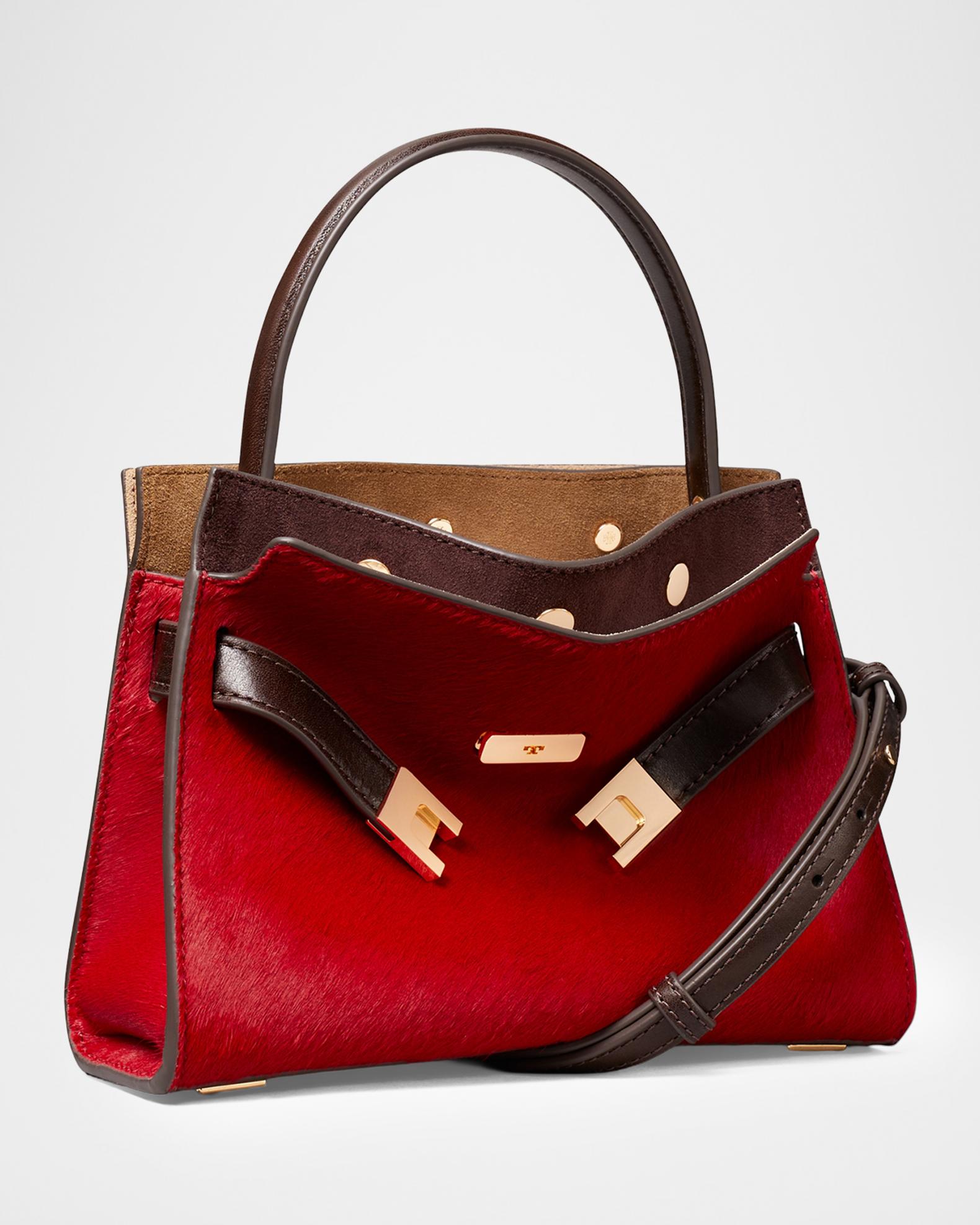 Tory Burch Lee Radziwill Layered Calf Hair Top-Handle Bag | Neiman