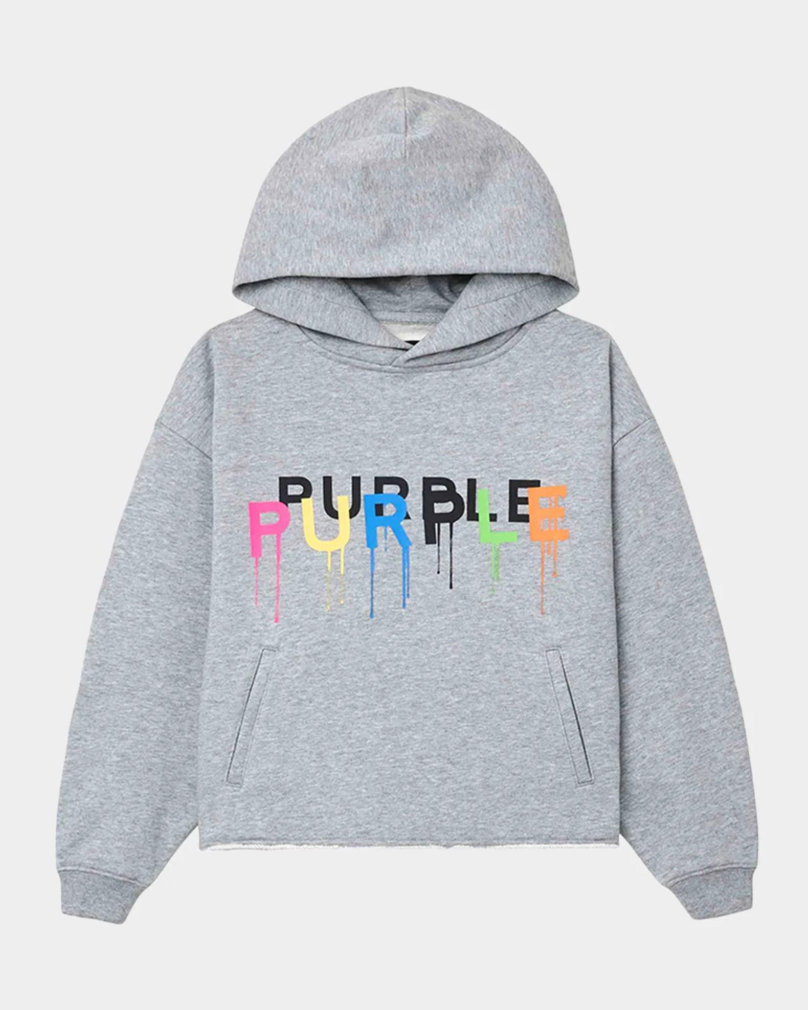 PURPLE Little Boy's & Boy's Painted Wordmark Cotton Hoodie | Neiman Marcus