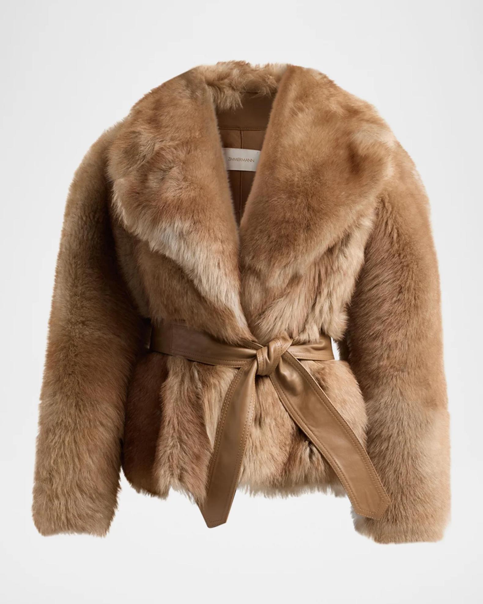 Zimmermann Valiant Shearling Wrap Jacket | Neiman Marcus