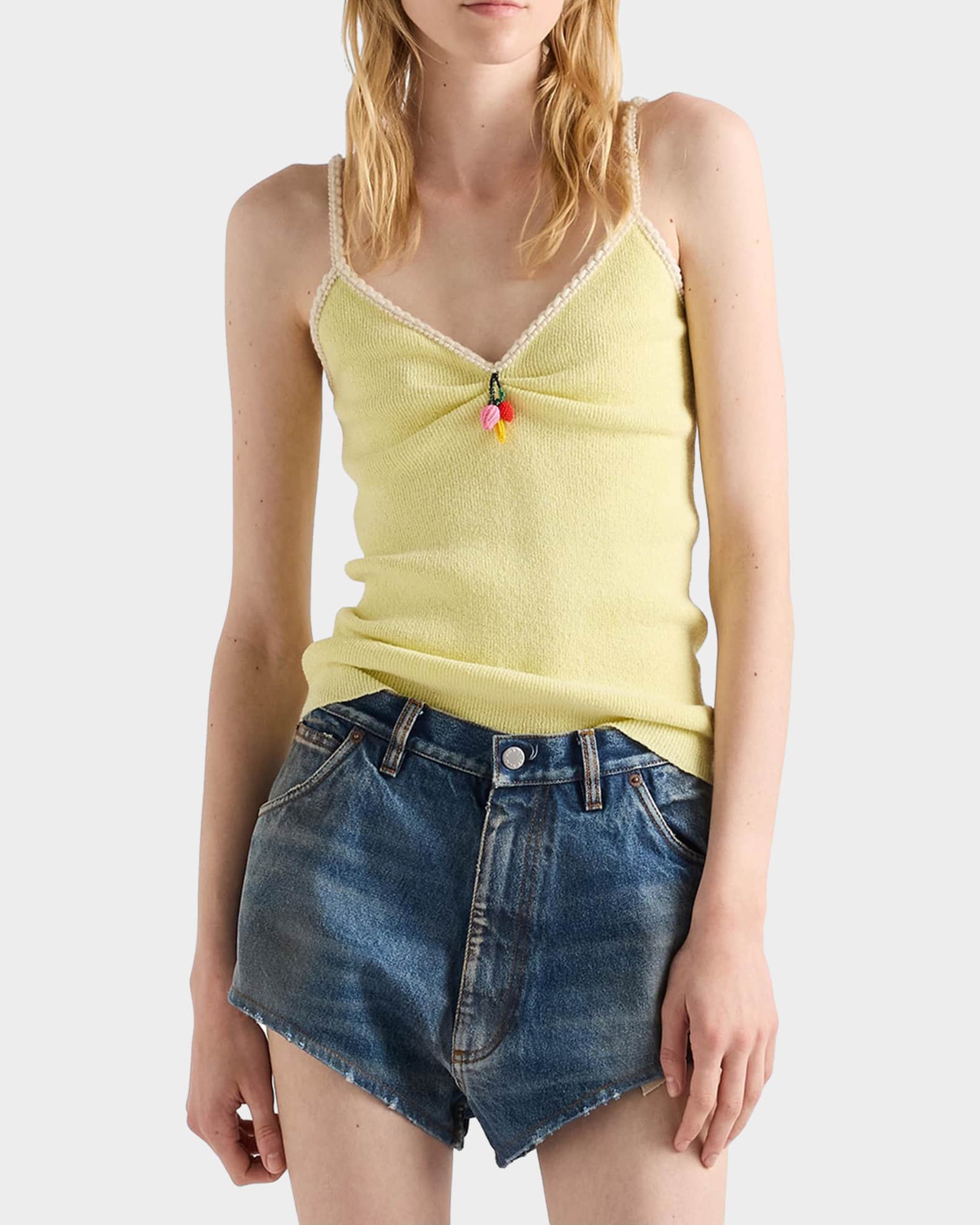 Prada Cotton Boucle Tank Top | Neiman Marcus