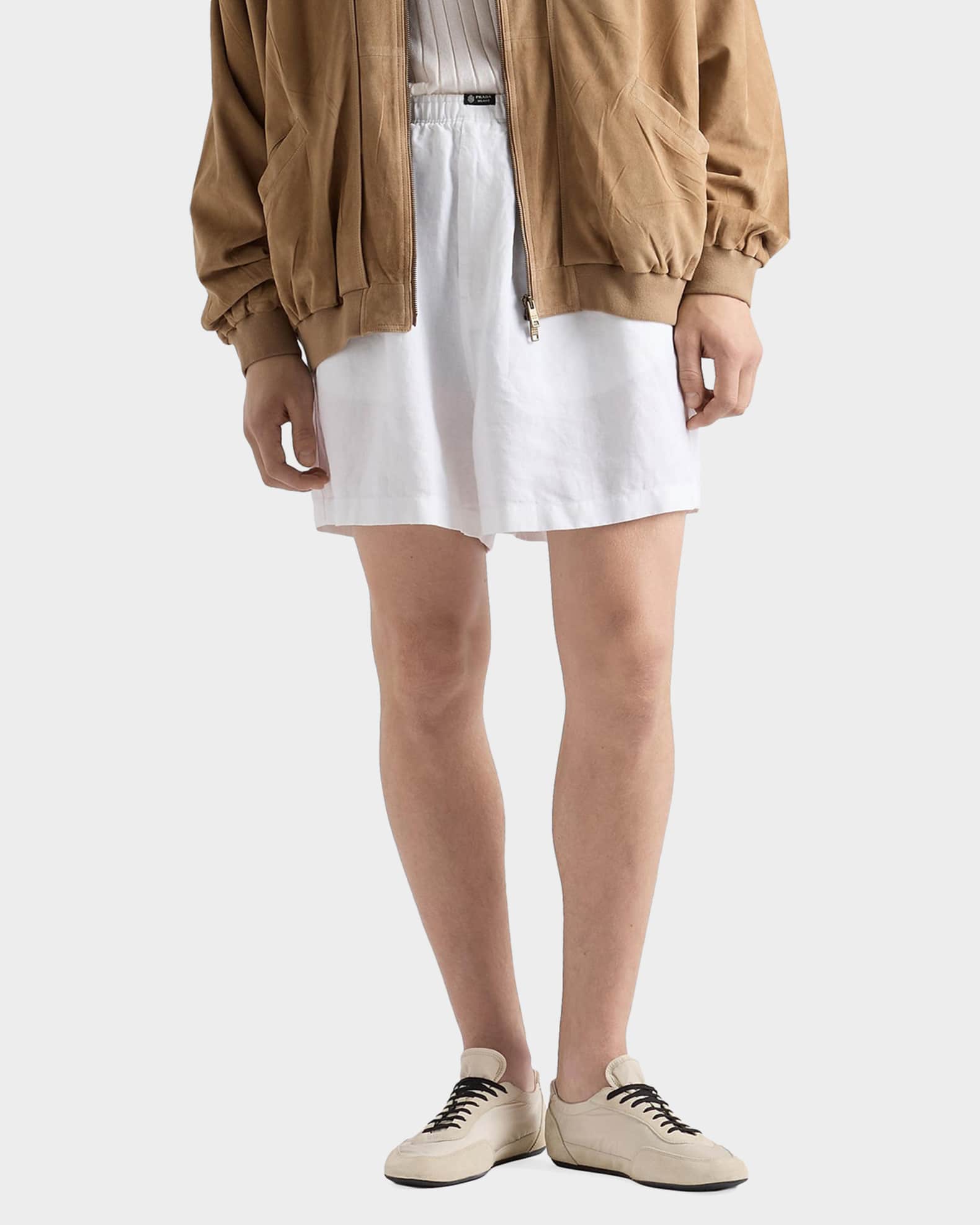 Prada Men's Linen Bermuda Shorts | Neiman Marcus