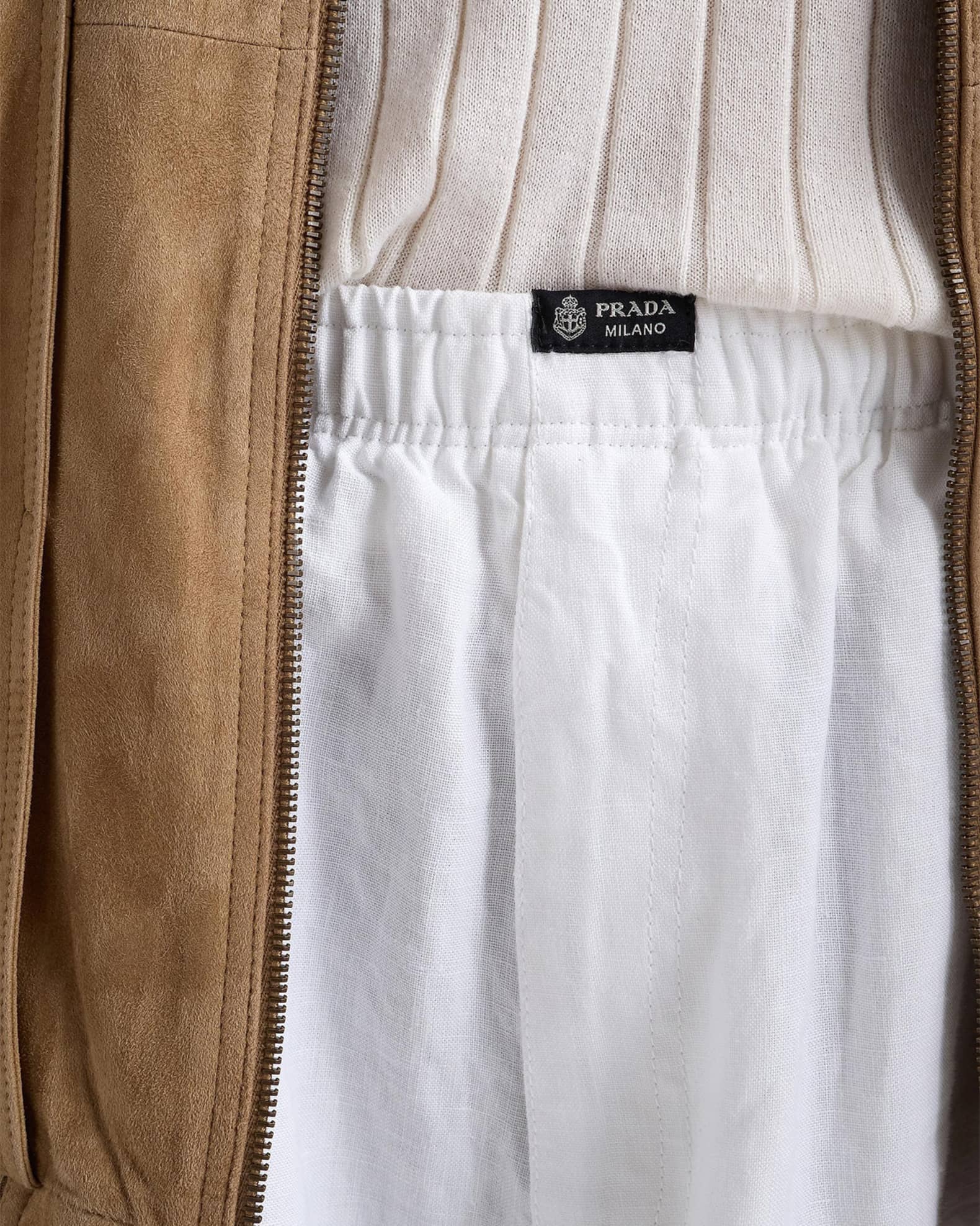 Prada Men's Linen Bermuda Shorts | Neiman Marcus