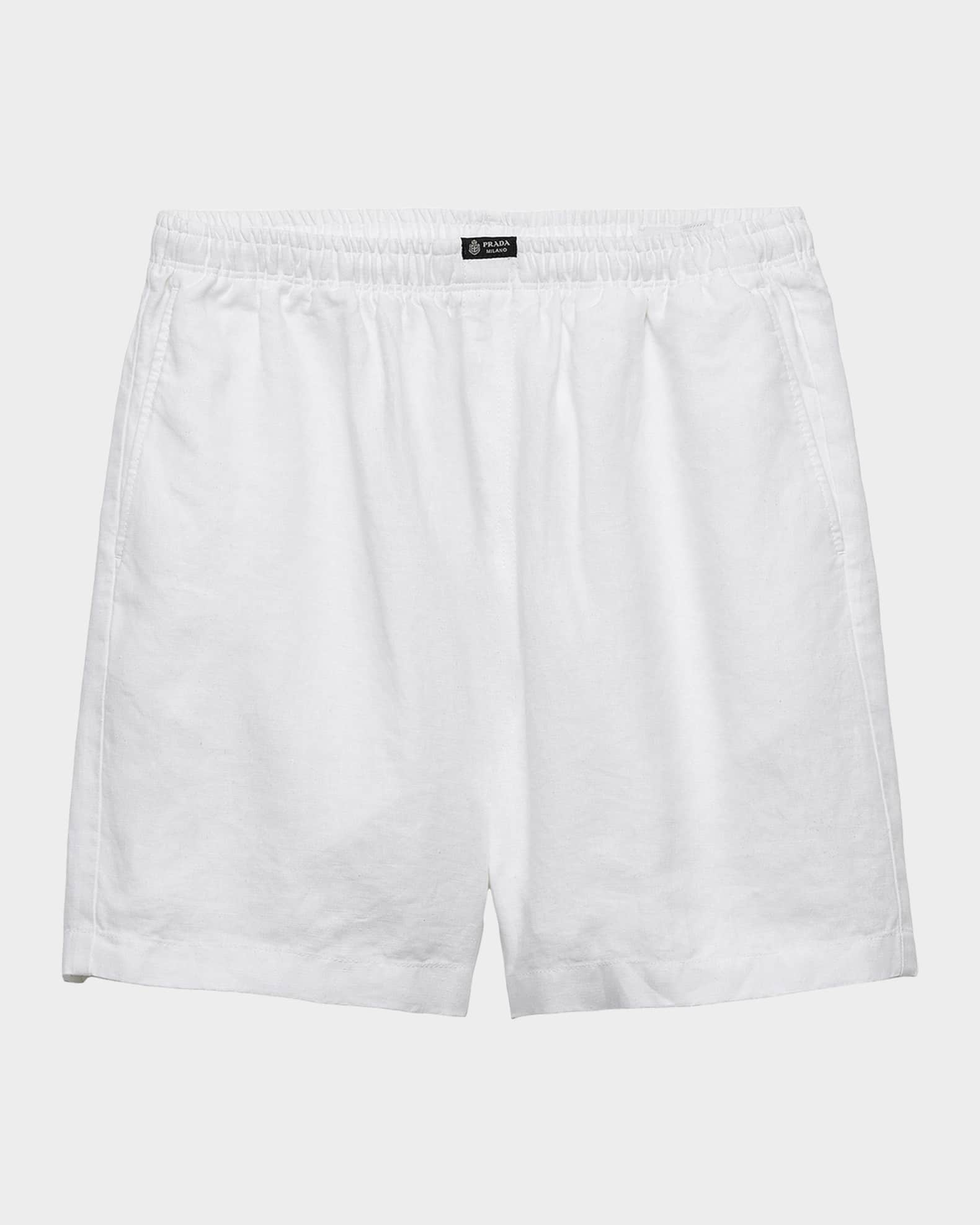 Prada Men's Linen Bermuda Shorts | Neiman Marcus