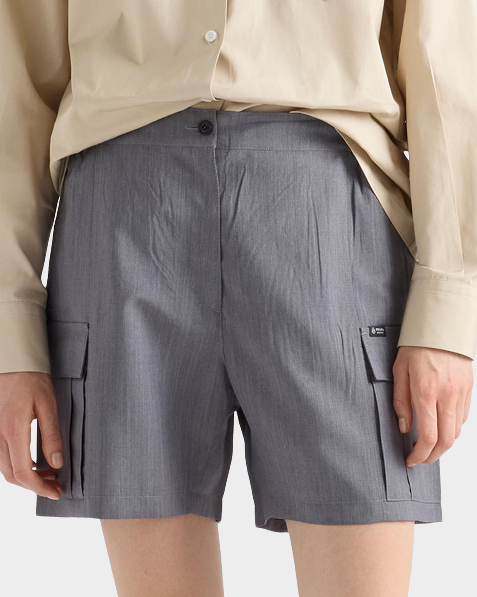 パンツ TOGA21ss black wool mohair short pants Prada Wool-Mohair Cargo Shorts | Neiman Marcus