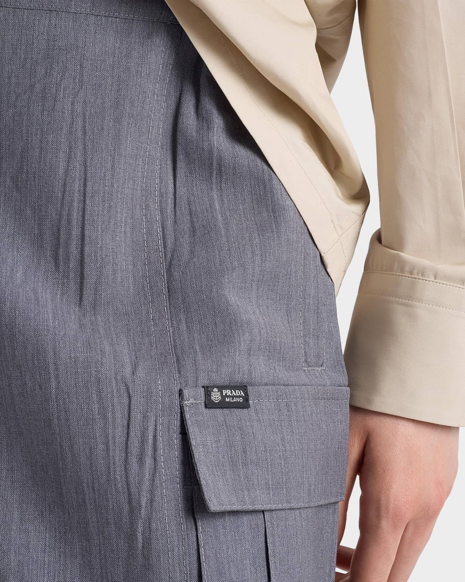 Prada Wool-Mohair Cargo Shorts | Neiman Marcus