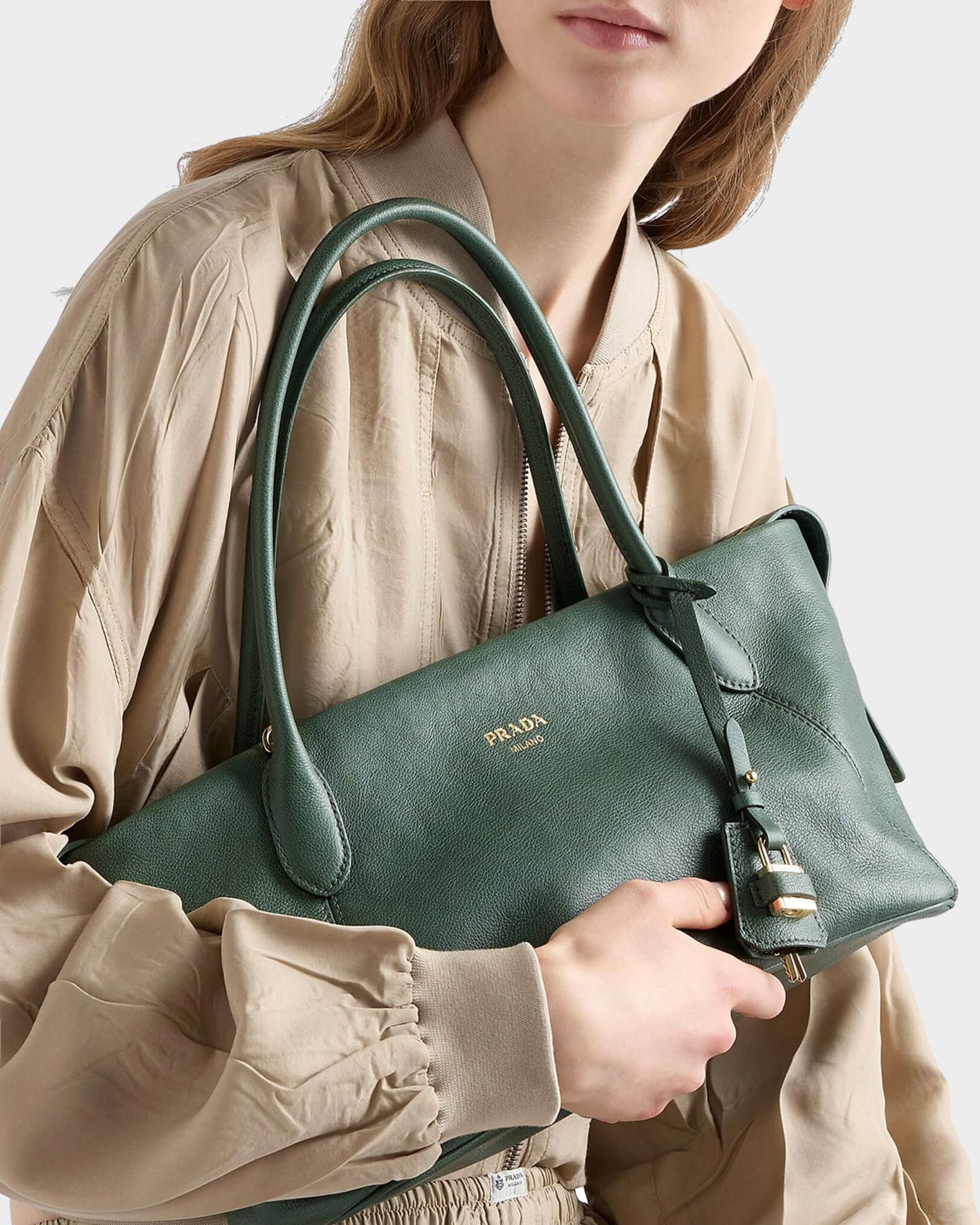 Prada Large Leather Tote Bag | Neiman Marcus