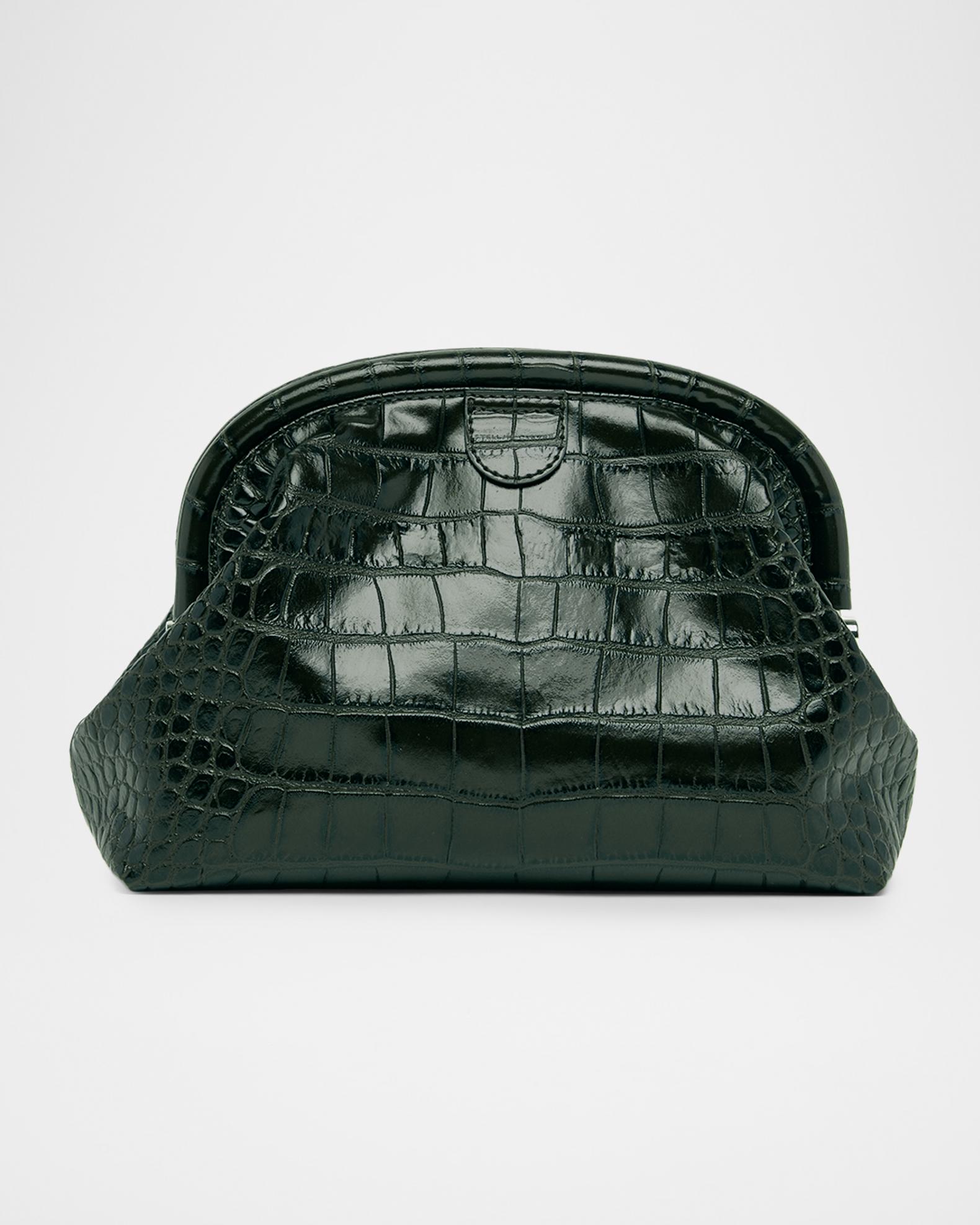 Stella McCartney Falabella Croc-Embossed Clutch | Neiman Marcus