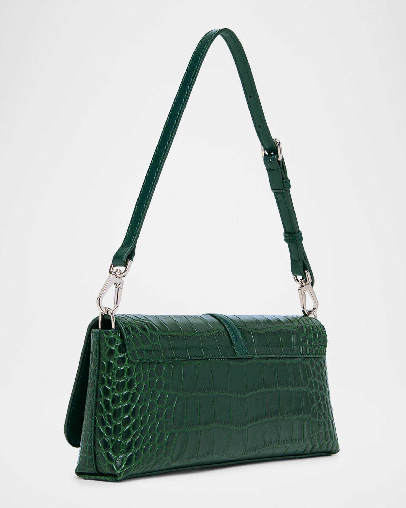 Stella McCartney Ryder Croc-Embossed Vegan Leather Clutch Bag