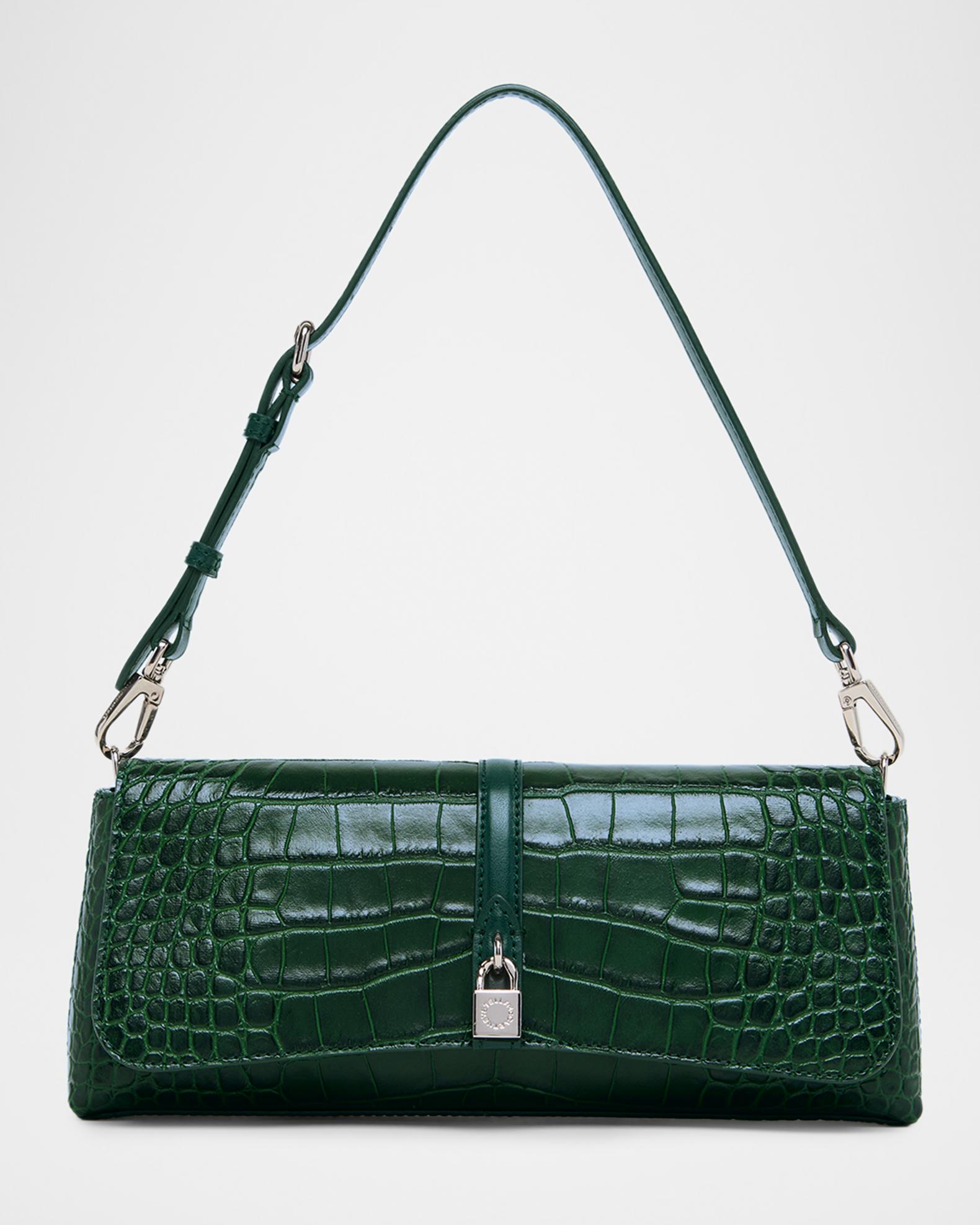 Stella McCartney Ryder Croc-Embossed Vegan Leather Clutch Bag