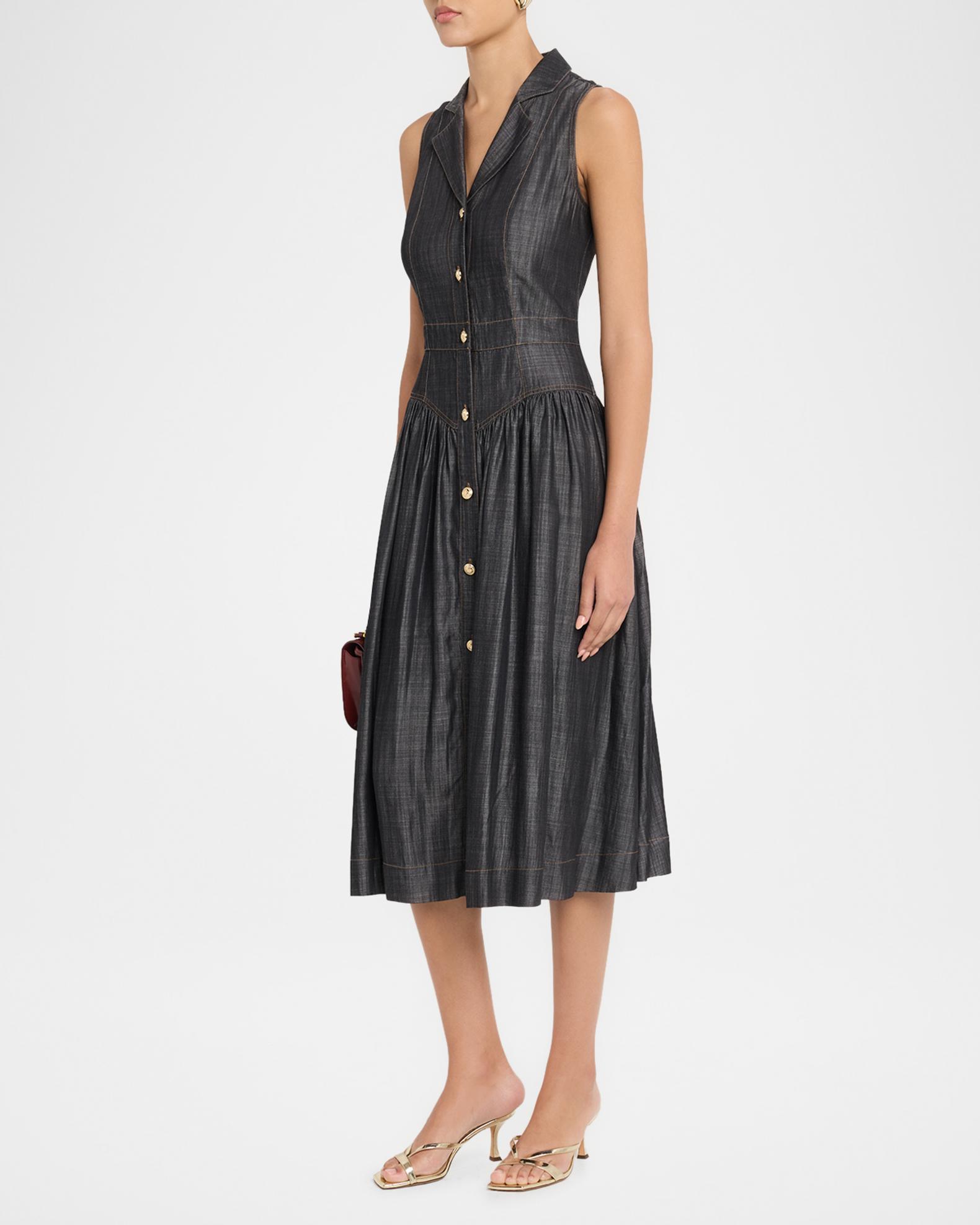 Elie Tahari July The Madison Denim Midi Dress | Neiman Marcus