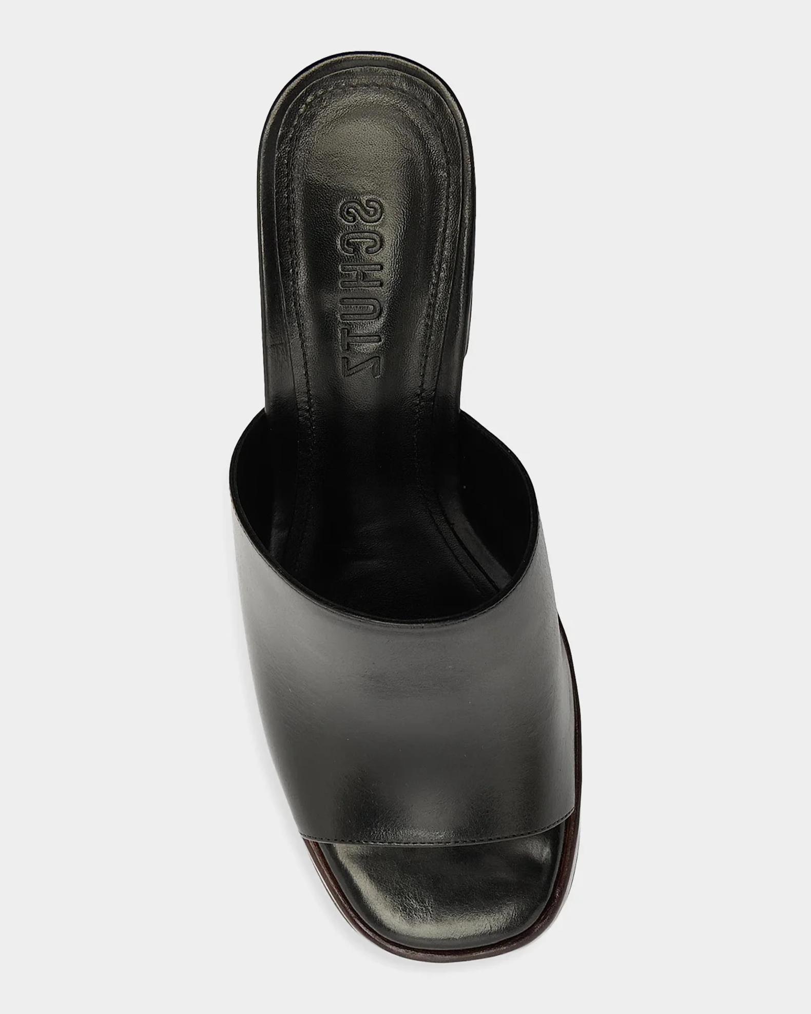 Schutz Rowan 95MM Leather Block-Heel Mules | Neiman Marcus