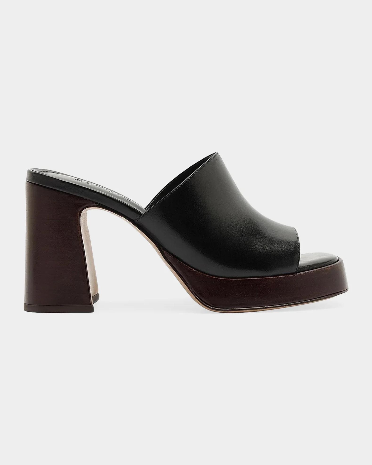 Schutz Rowan 95MM Leather Block-Heel Mules | Neiman Marcus