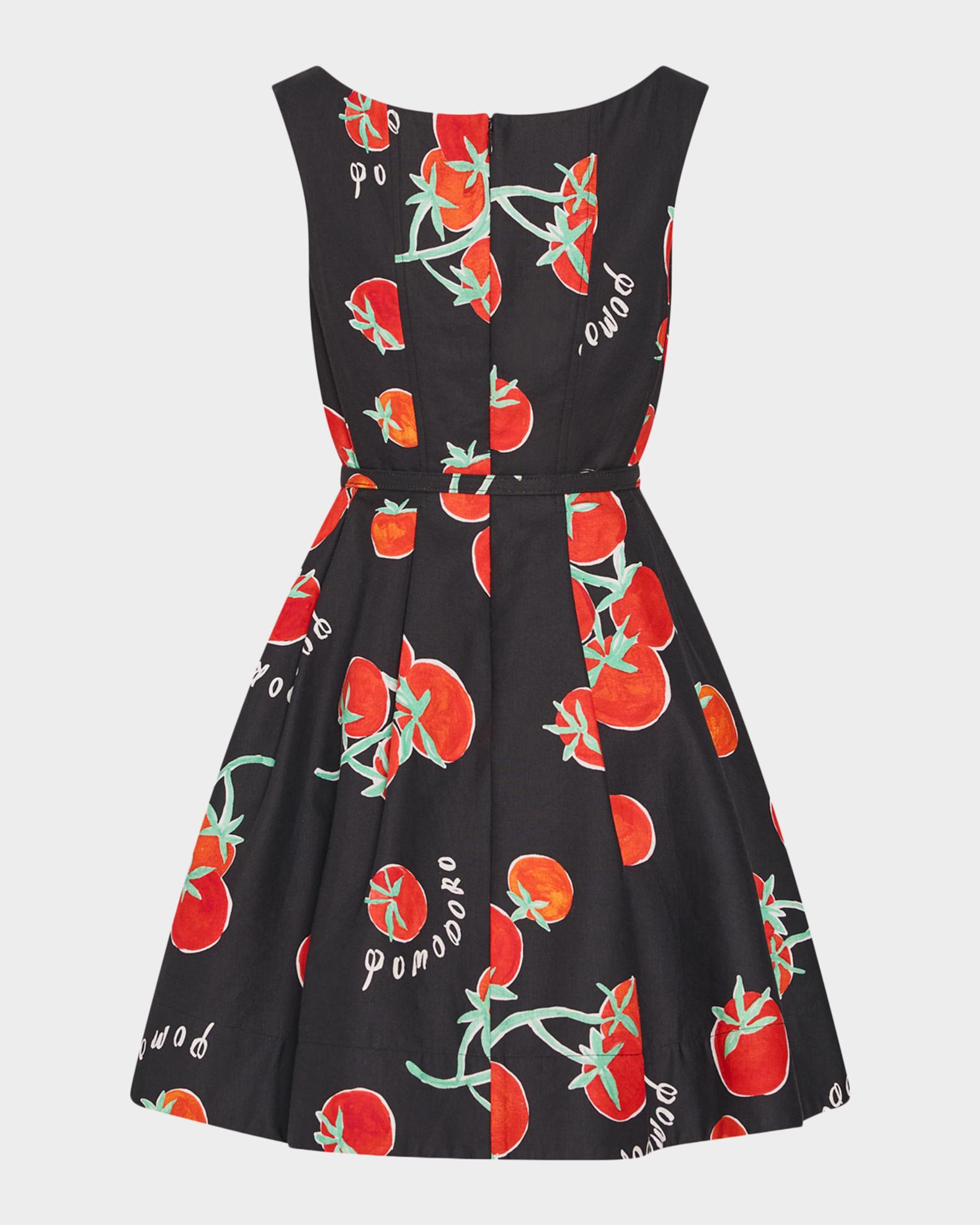 Milly Peggy Tomato-Print Fit-&-Flare Mini Dress | Neiman Marcus
