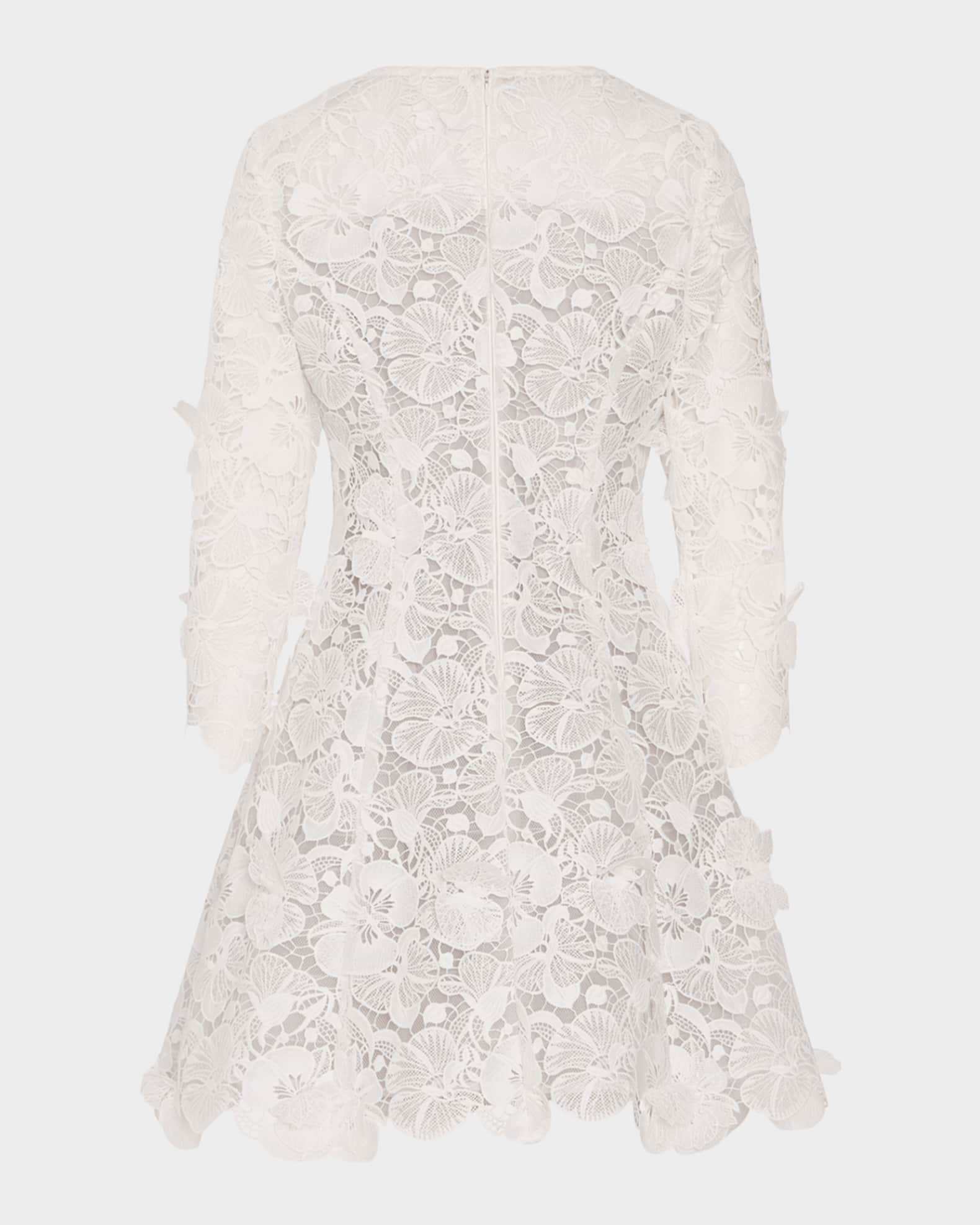 lace mini flare dress Nikolette White Lace Mini Dress - Size S - One and Only Collective Inc