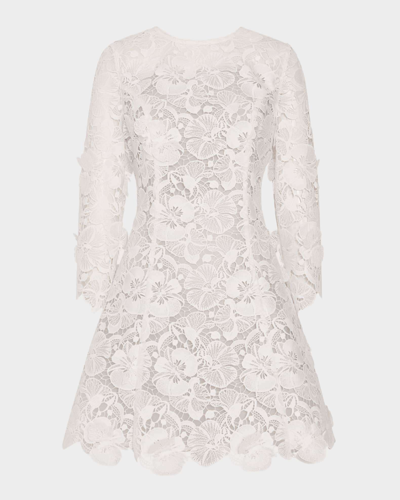 lace fit and flare mini dress PREORDER: Hope Ruffle Hem Lace Mini Dress Cream / XL