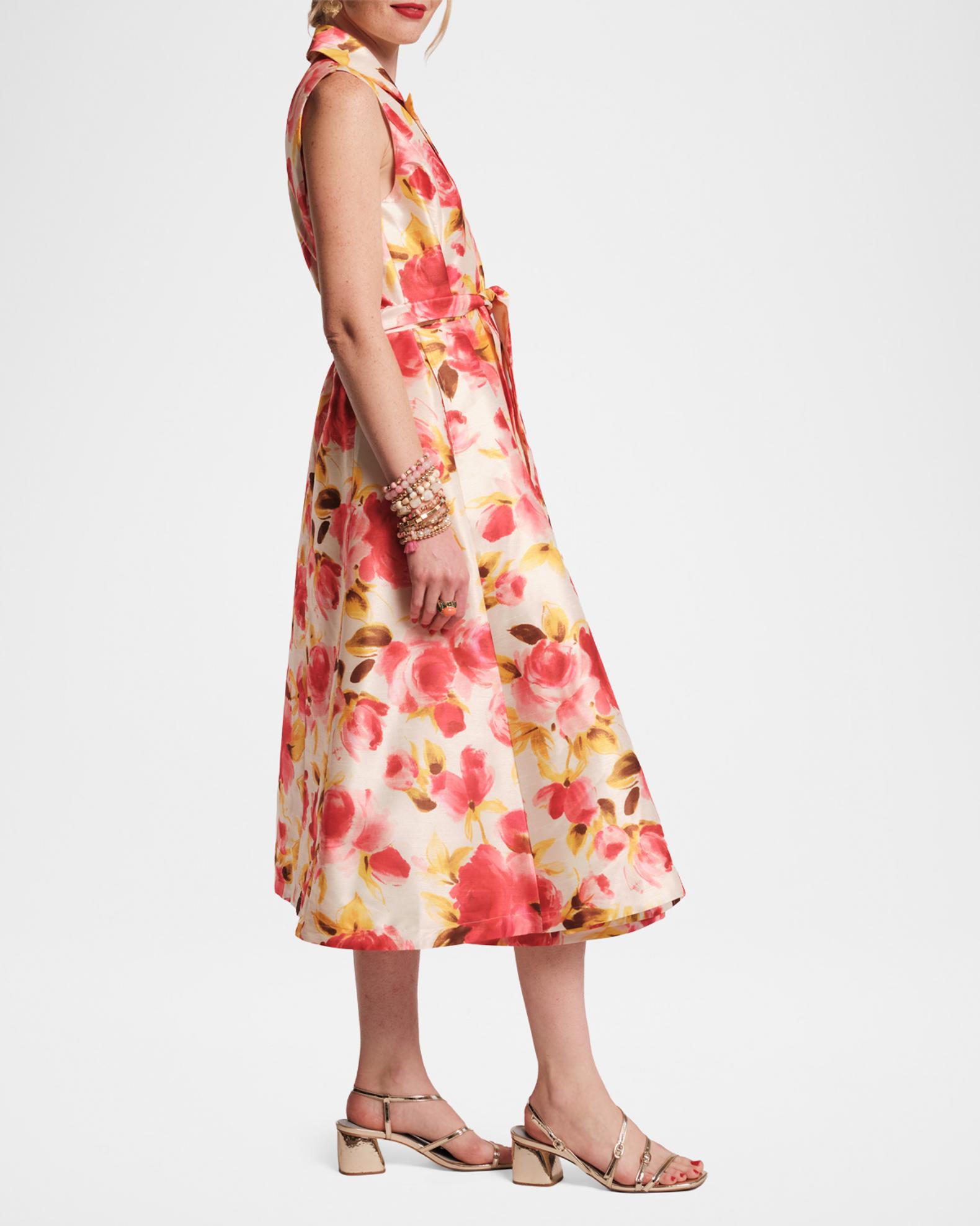 Frances Valentine Lucia Sleeveless Floral-Print Midi Dress | Neiman Marcus