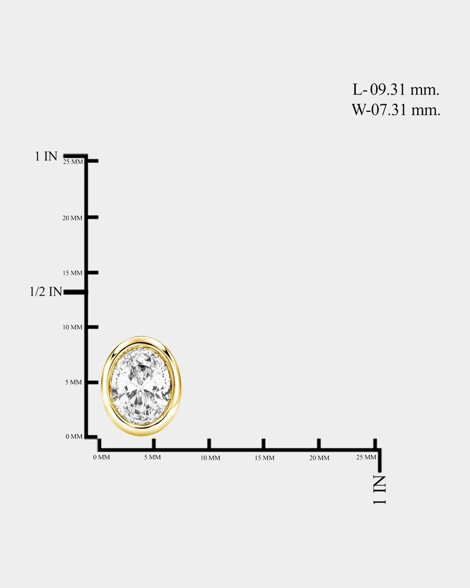 Lab Grown Diamonds Lab-Grown Diamonds 18K Yellow Gold Oval Stud ...