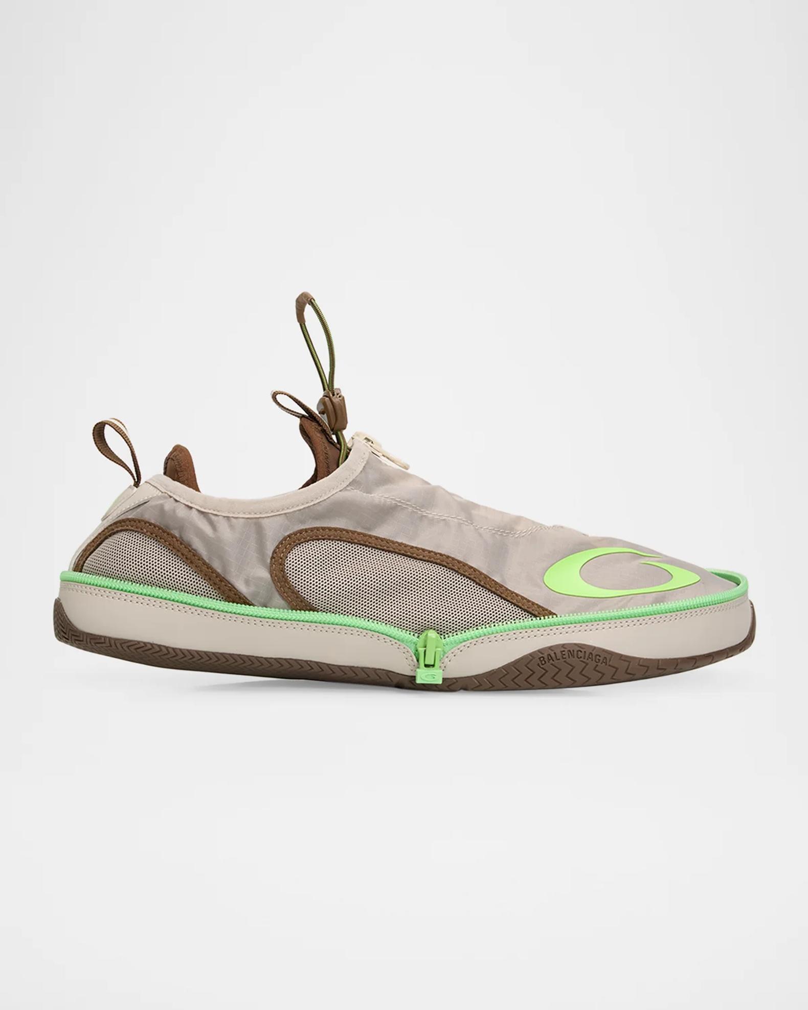 Balenciaga Men's Pocket Foldable Zip-Up Sneakers | Neiman Marcus