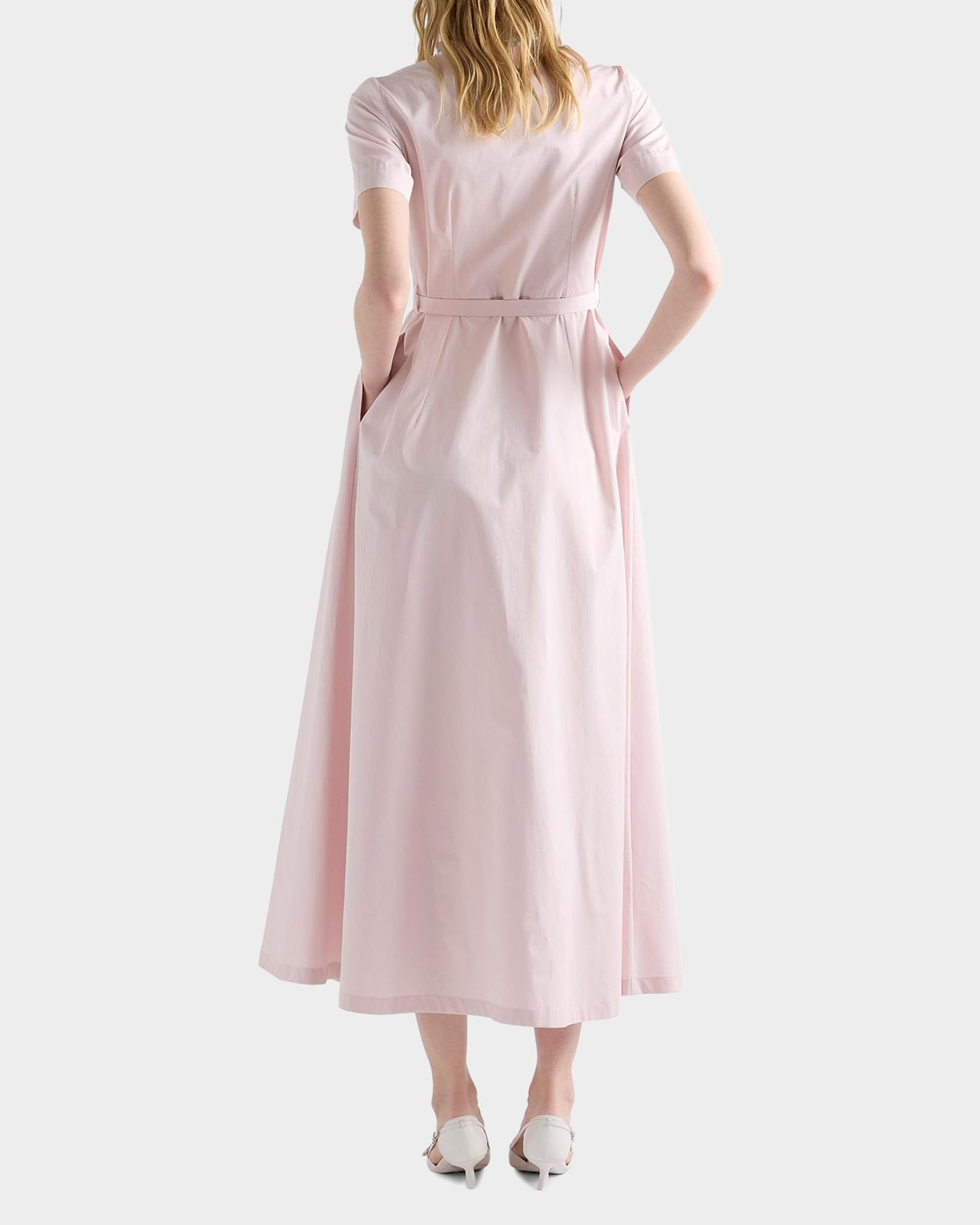 prada jersey dress Embroidered Poplin Shirt Dress, Woman, Alabaster Pink, Size 40 Affordable Lace Wedding Dress